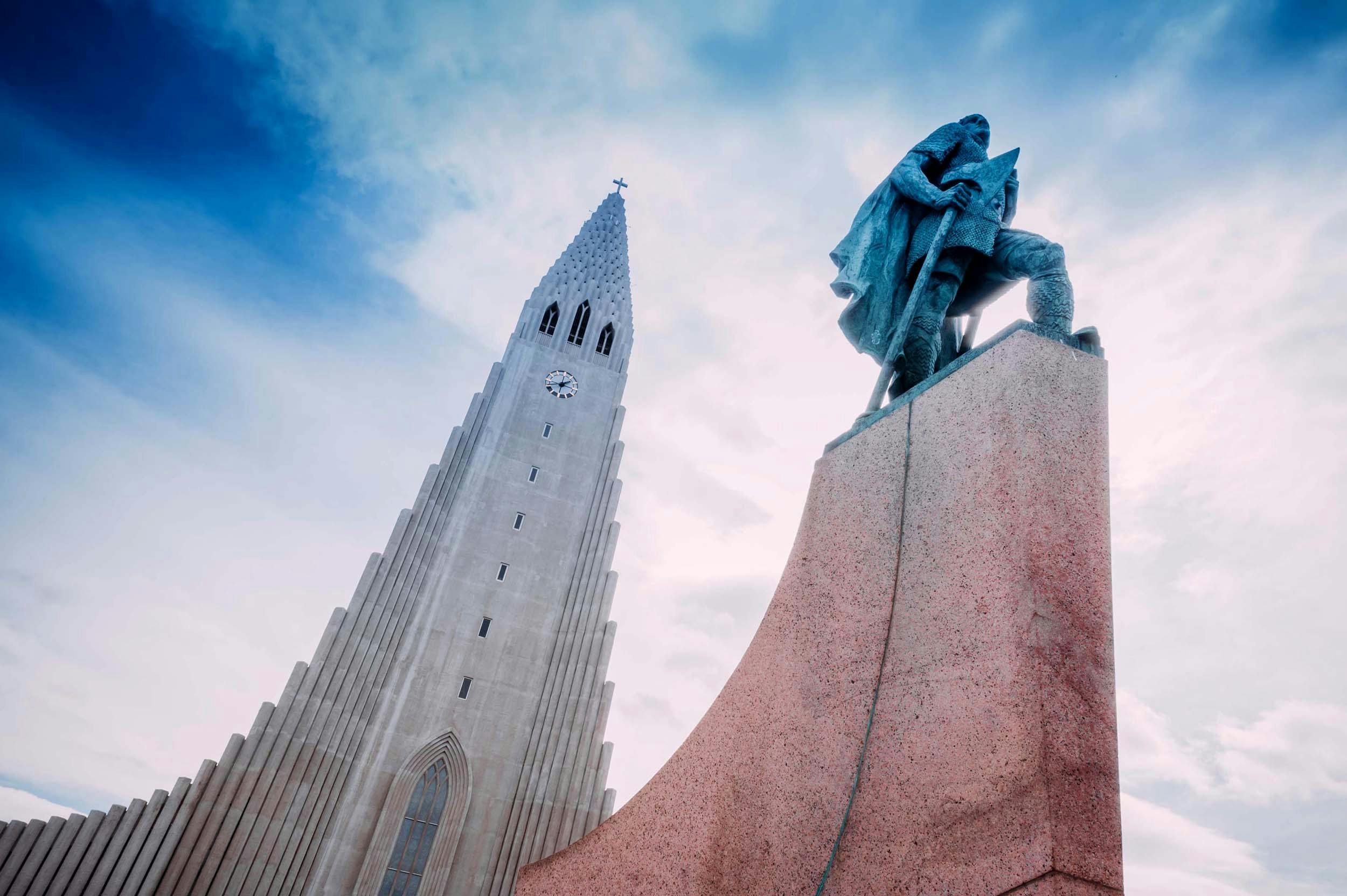 Hallgrímskirkja, Statue, reykjavik, Island