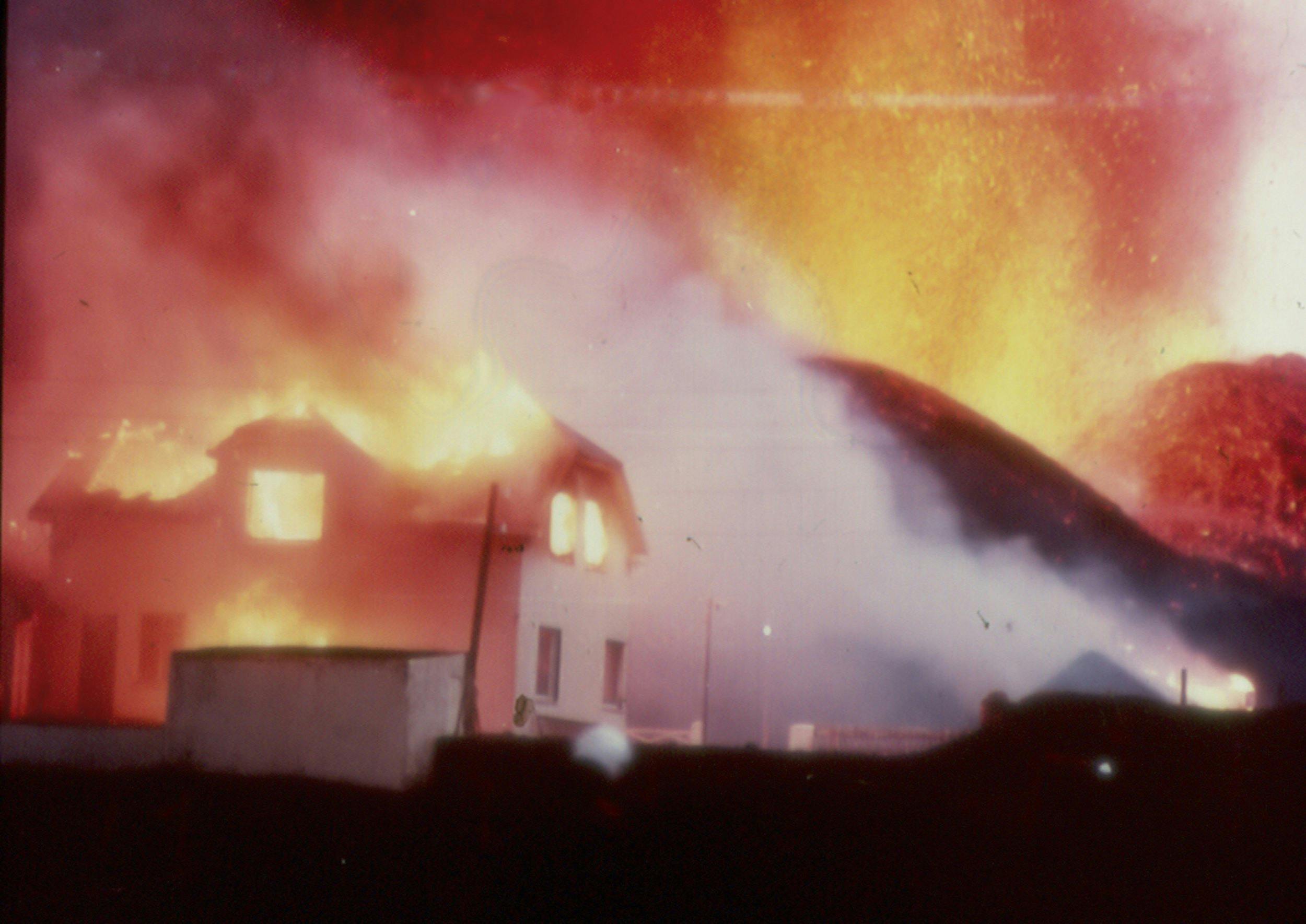 Fotografierepro, Vulkanausbruch, 1973, Heimaey, Vestmannaeyjar, Island