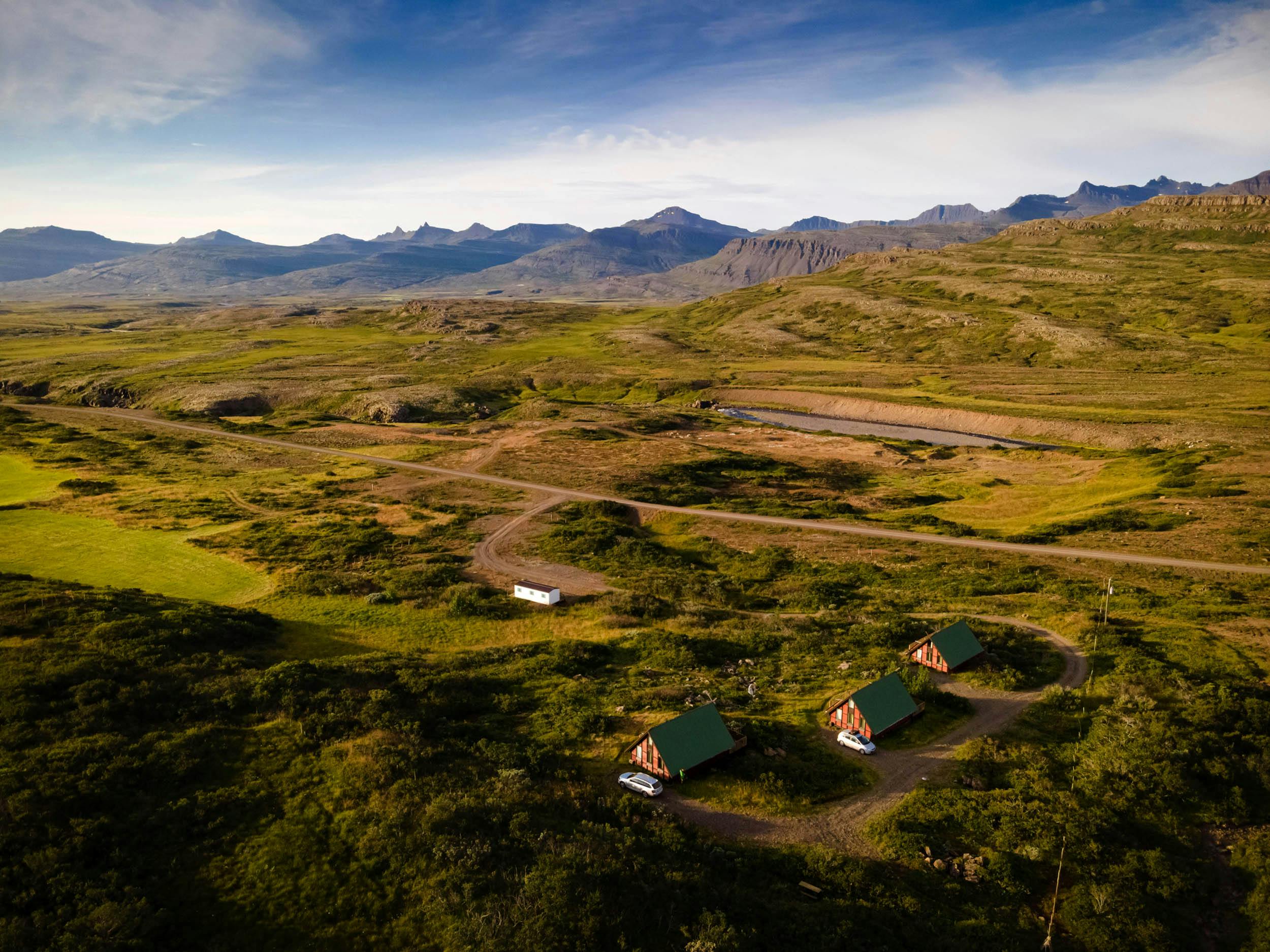 Ferienhäuser, Landschaft, Vatnajökull Nationalpark, Island