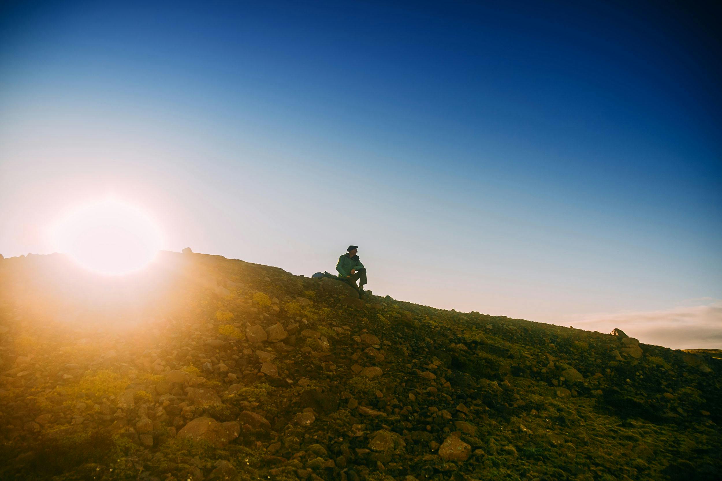 Sonnenaufgang, Person, Island