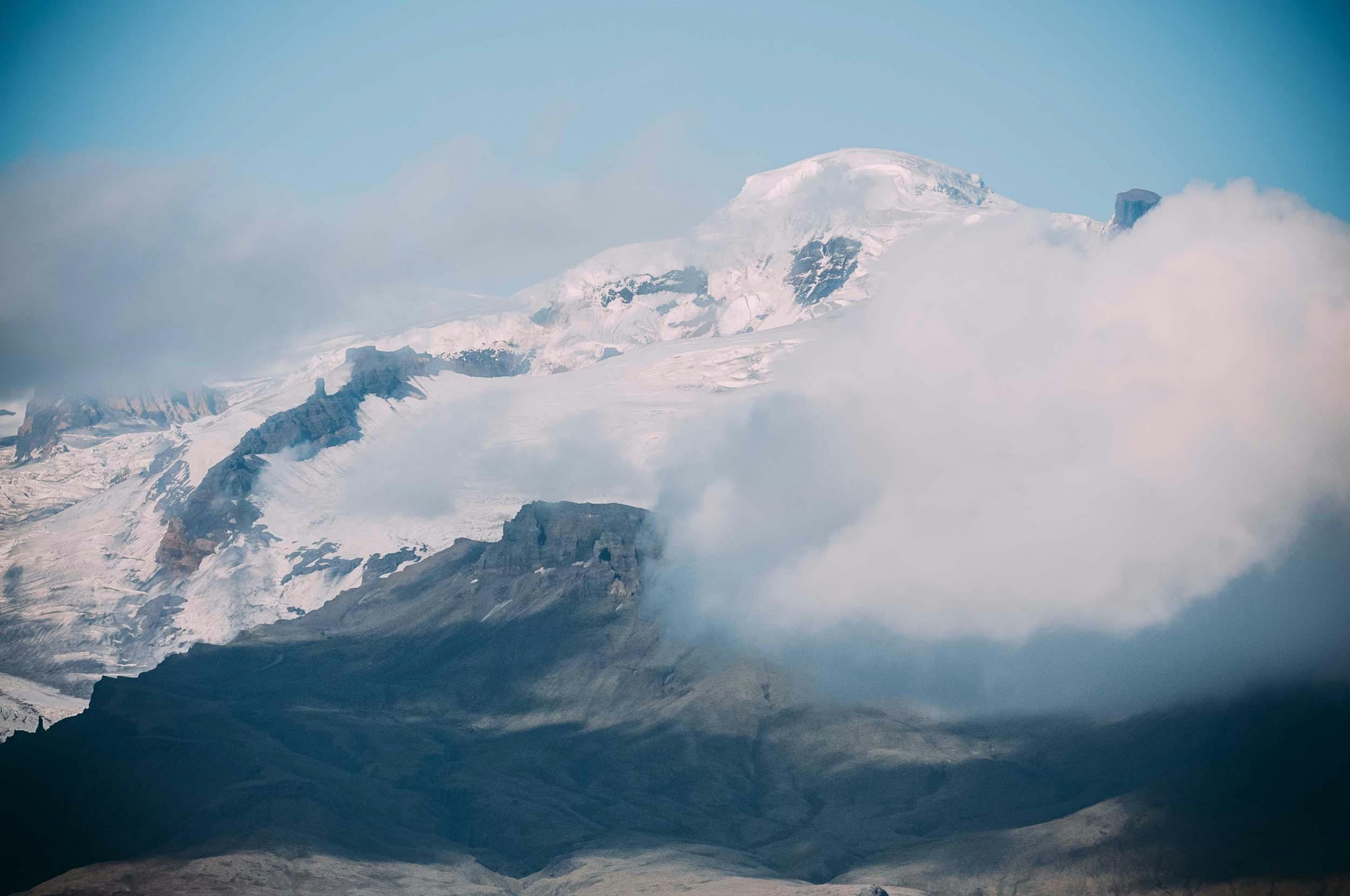 Hvannadalshnúkur, Gipfel, Wolken, Vatnajökull Nationalpark, Island