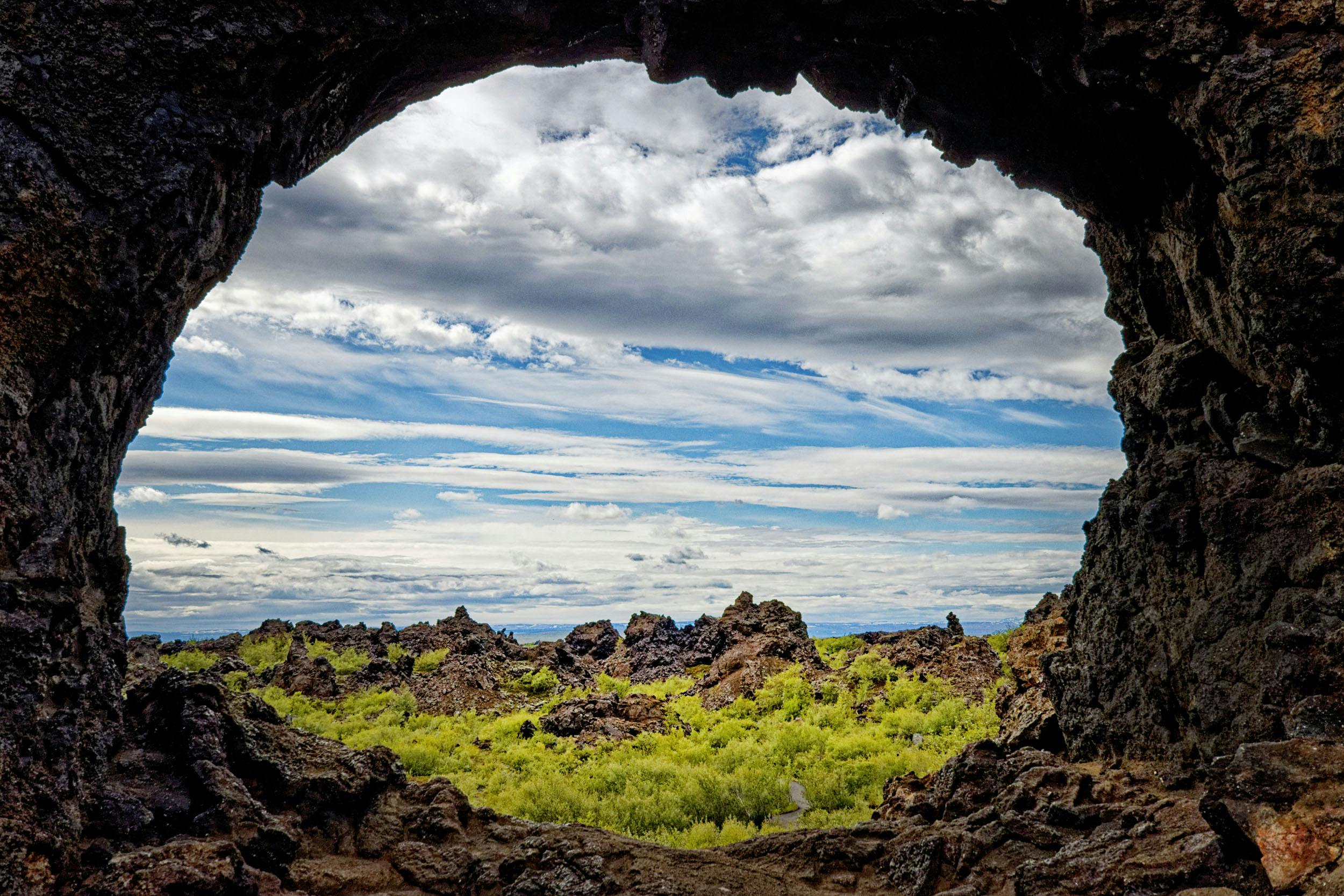 Lavahöhle, Dimmuborgir, Island