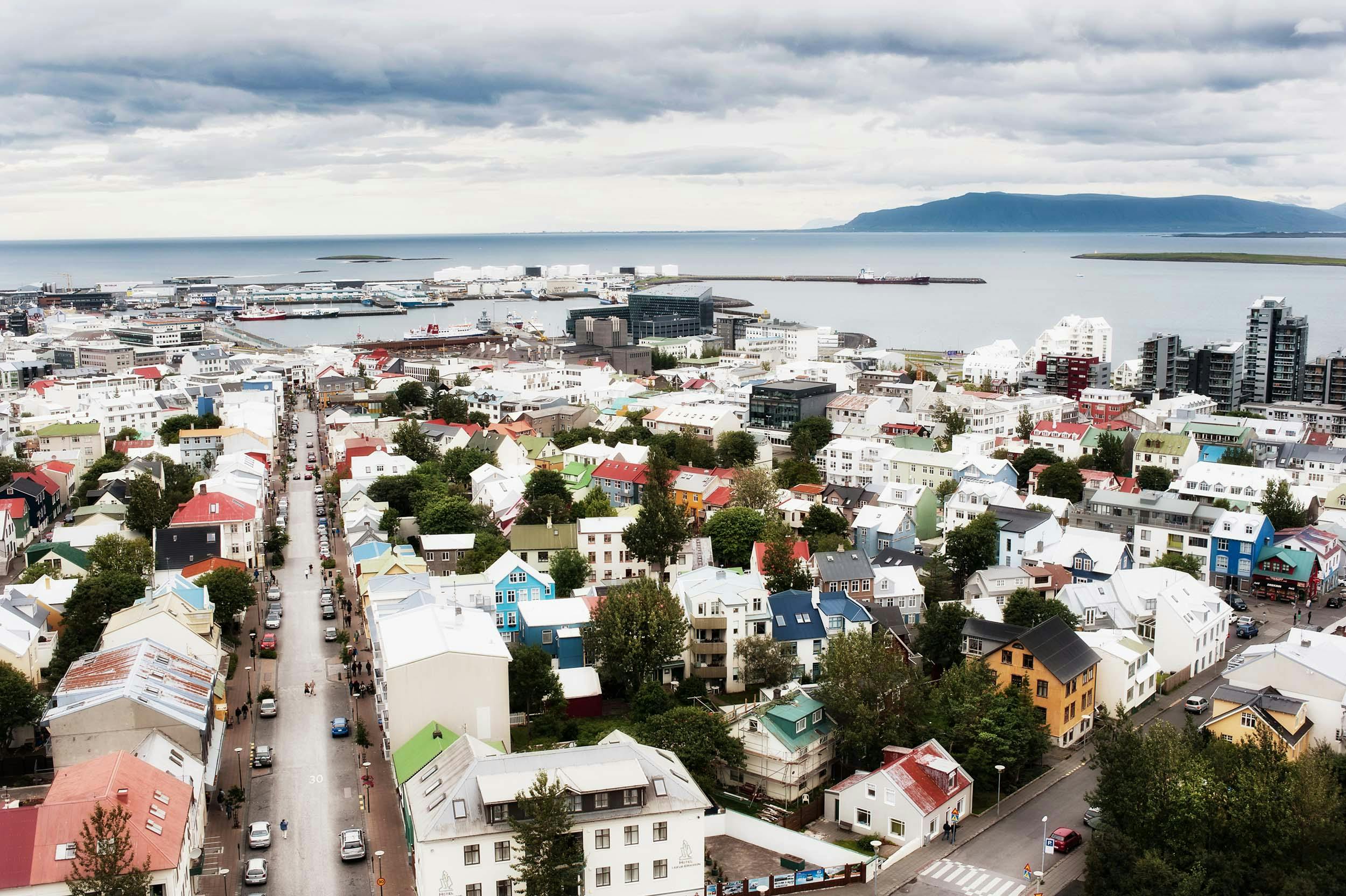 Blick auf Reykjavik, Island