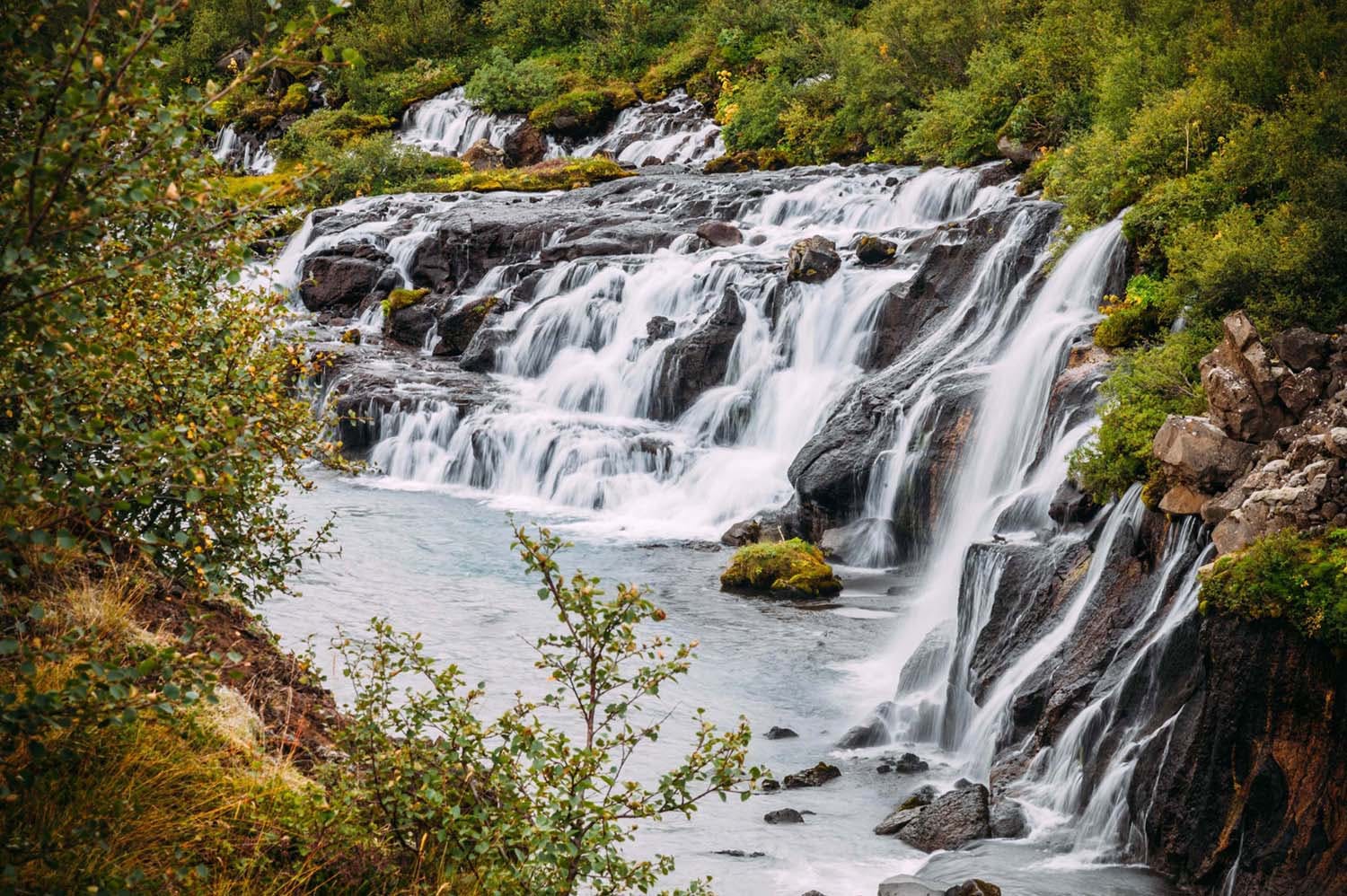 Wasserfall, Hraunfossar, Island