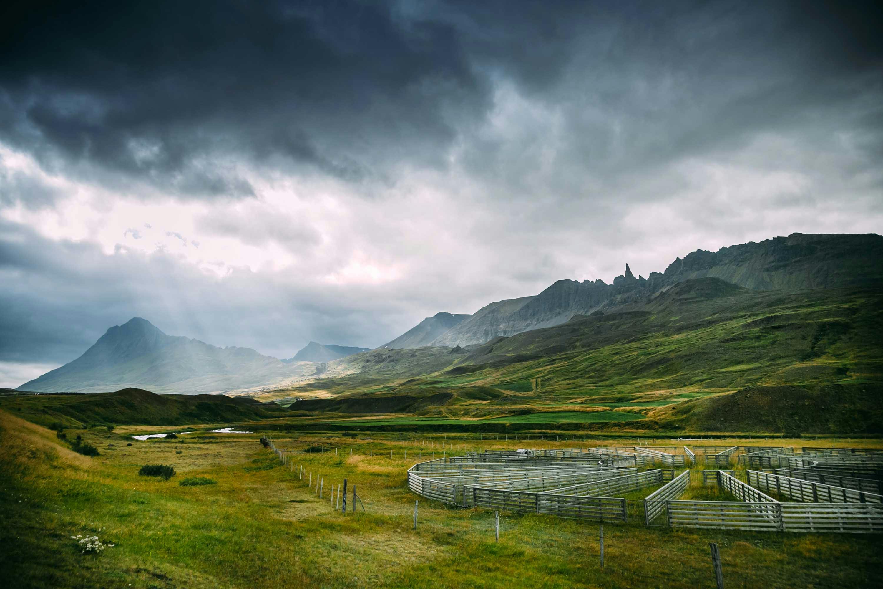 Landschaft, Gewitterwolken, Nordisland
