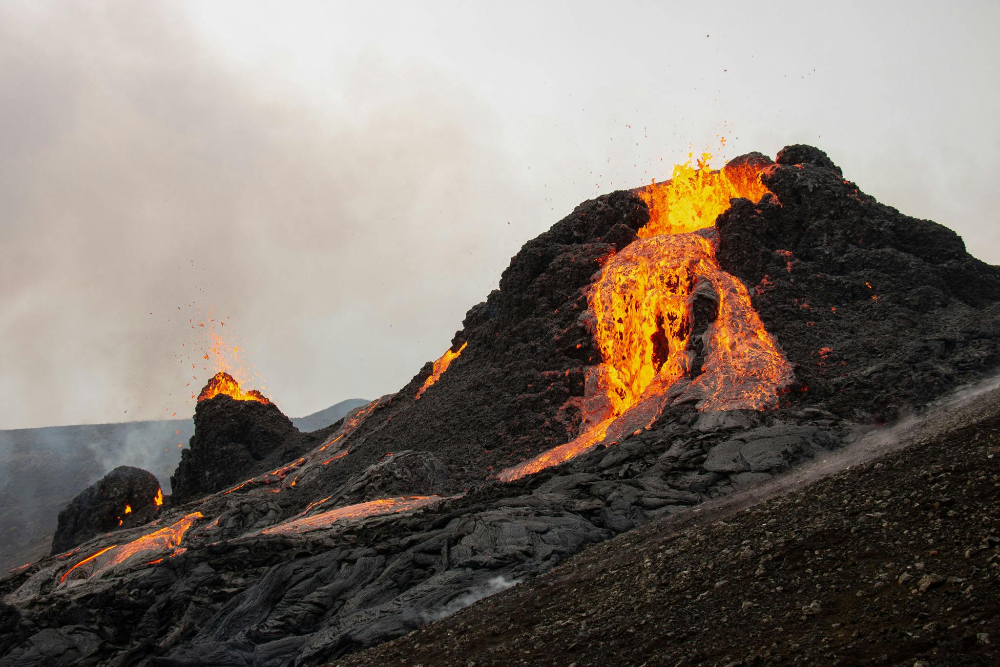 Vulkanausbruch, Fagradalsfjall, Hafnarfjördur, island