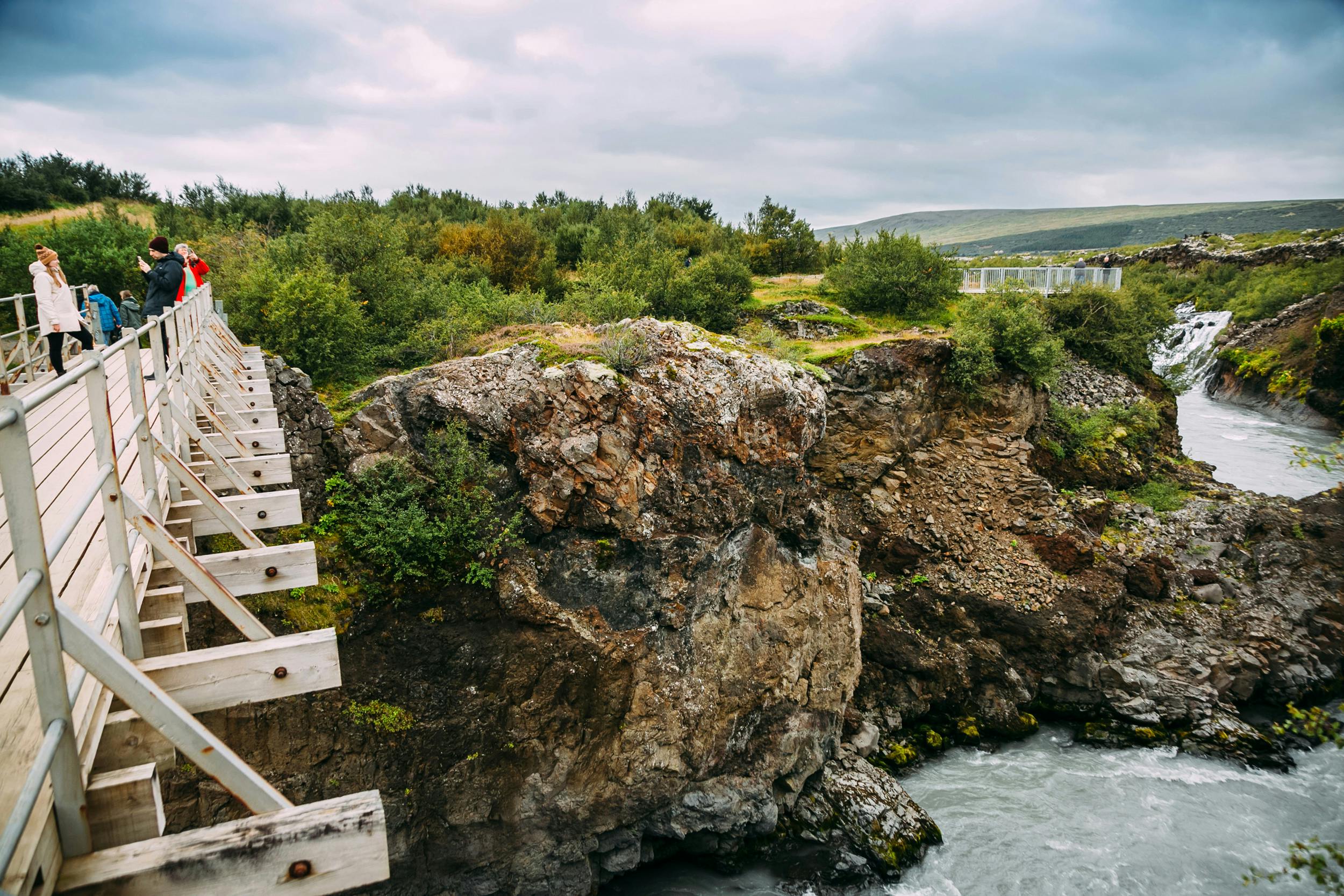 Brücke, Fluss, Hraunfossar, Island