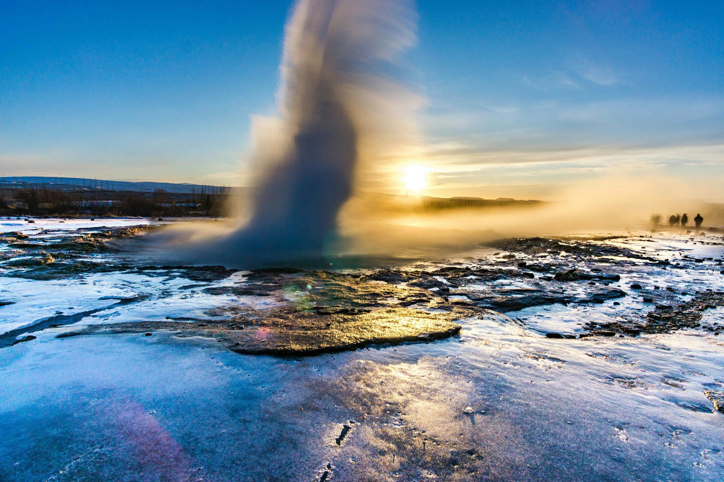 Ausbruch, Geysir, Strokkur, Winter, Eis, Haukadalur, Island