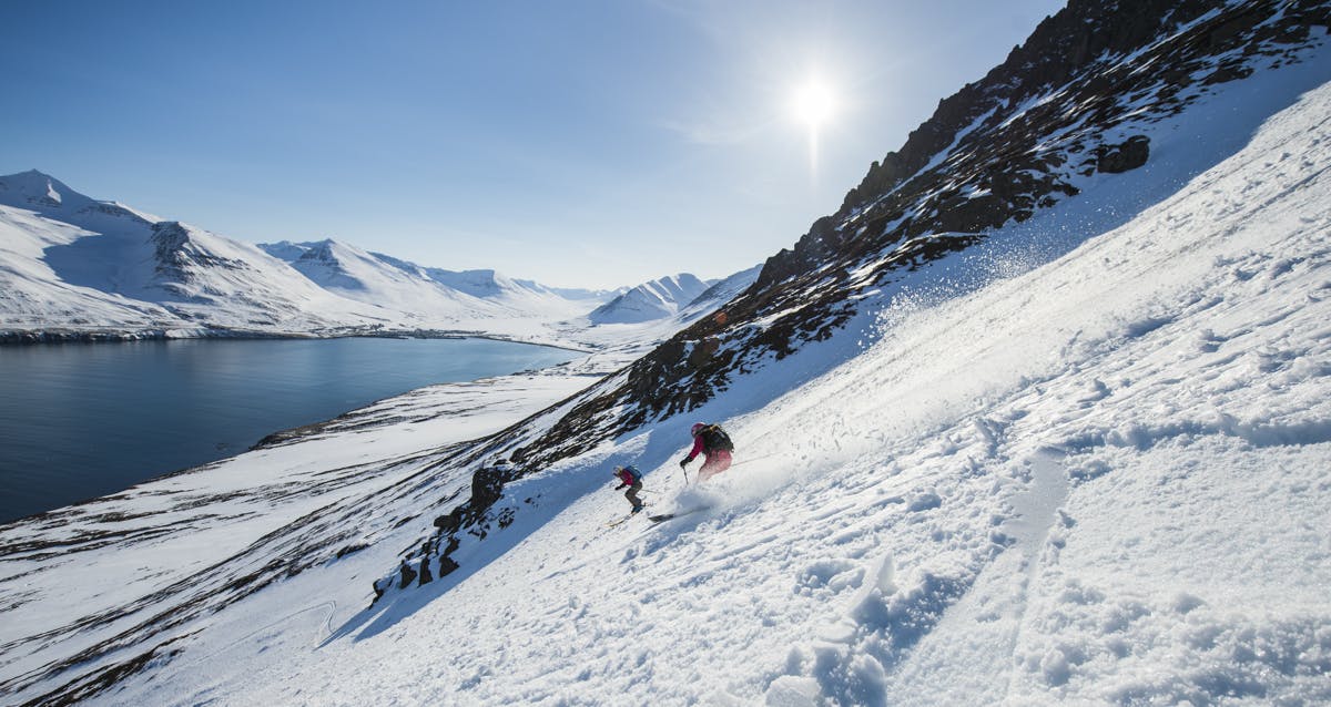Skifahren, Fjord, Winter, Island