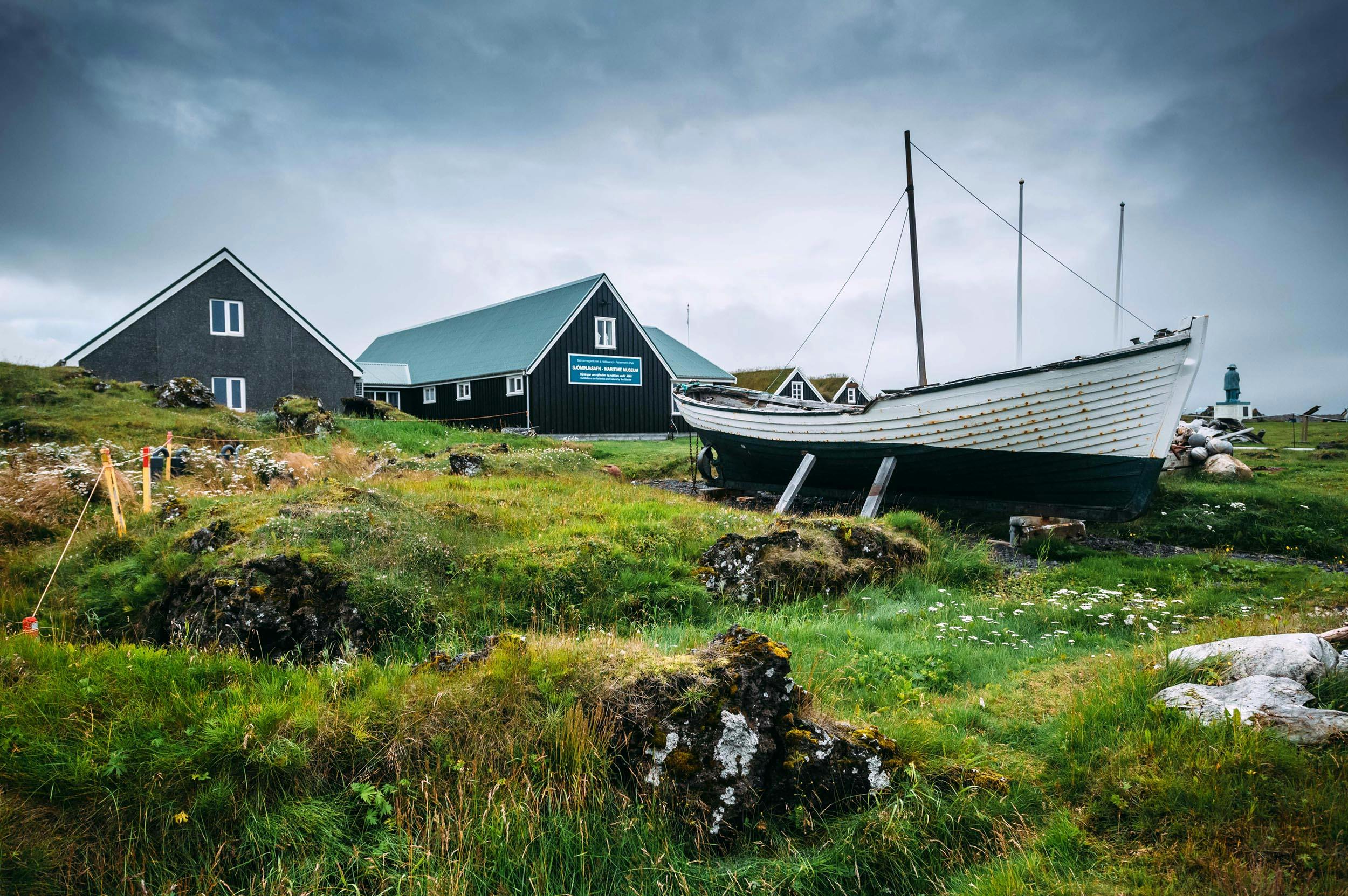 Fischereimuseum, Hellisandur, Fischerboot, Island