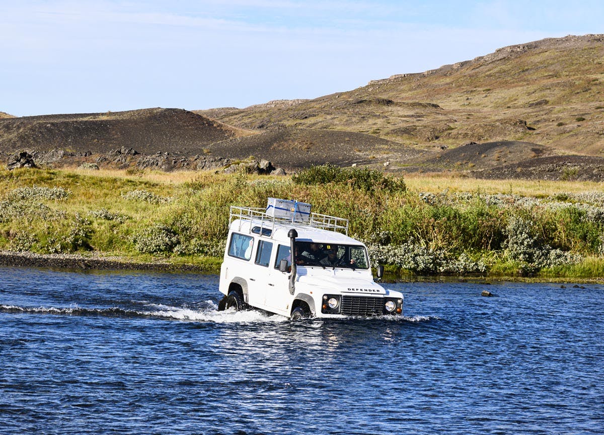 Jeep, Flussdurchquerung, Hochland, Island