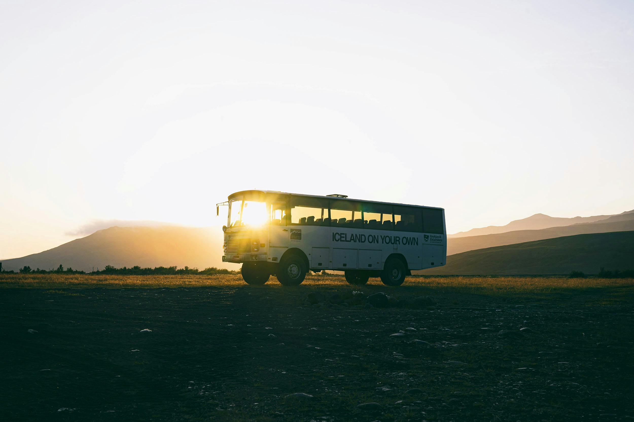 Hochlandbus, Sonnenuntergang, Thórsmörk