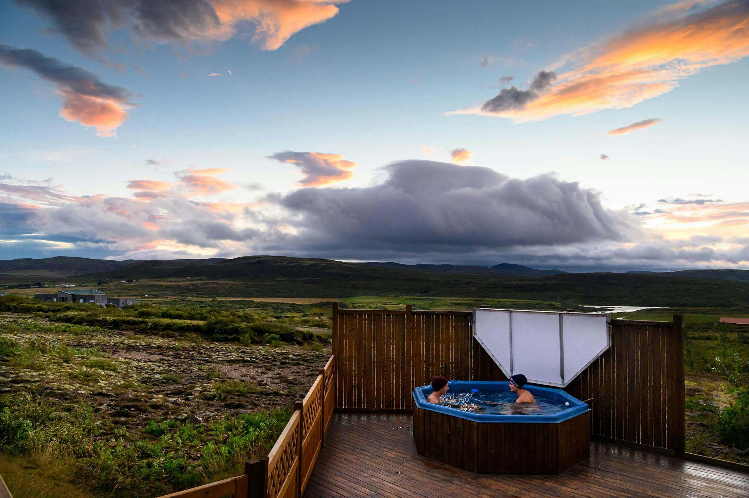 Hotpot, Abendstimmung, Island