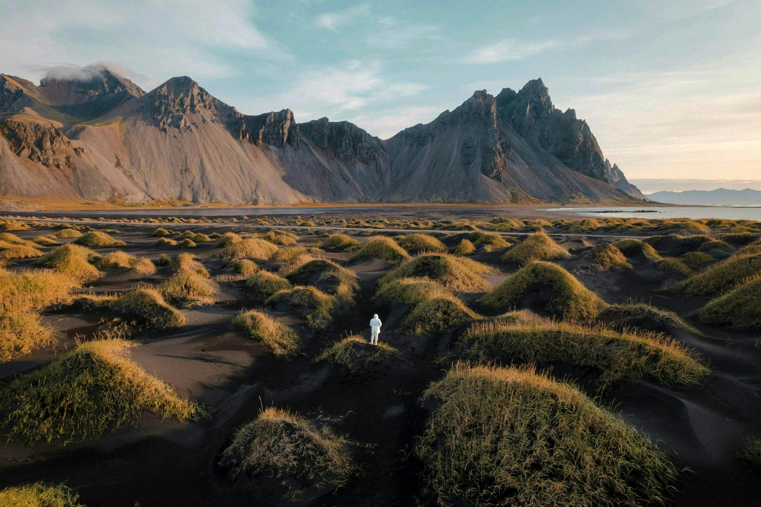 Vestrahorn, Strand, Person, Island