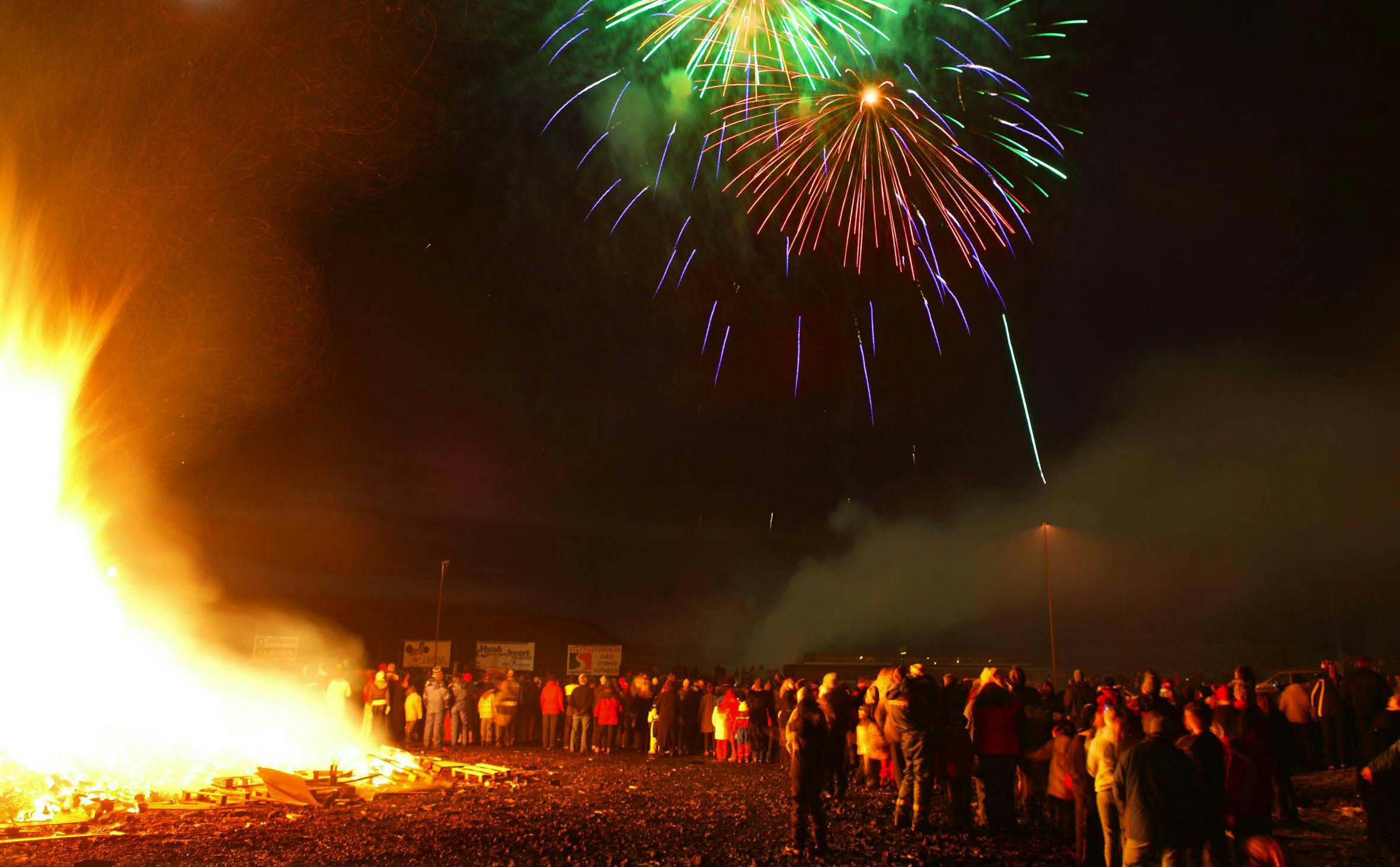 Freudenfeuer, Reykjavik, Silvester, island