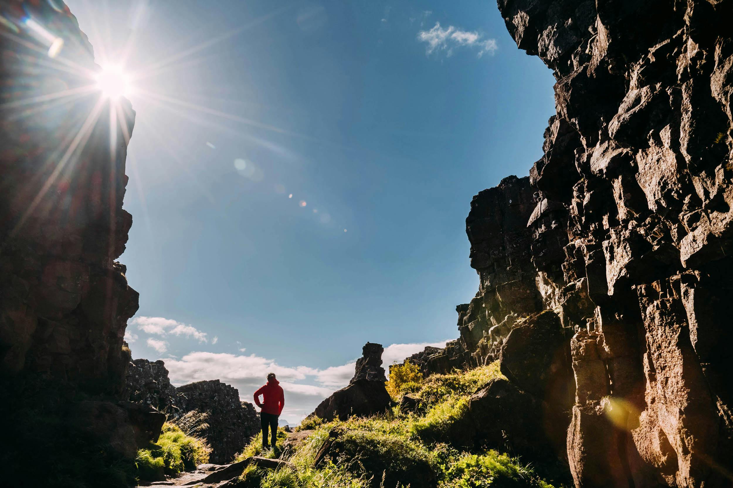 Nationalpark Thingvellir, felsen, Schlucht, Island