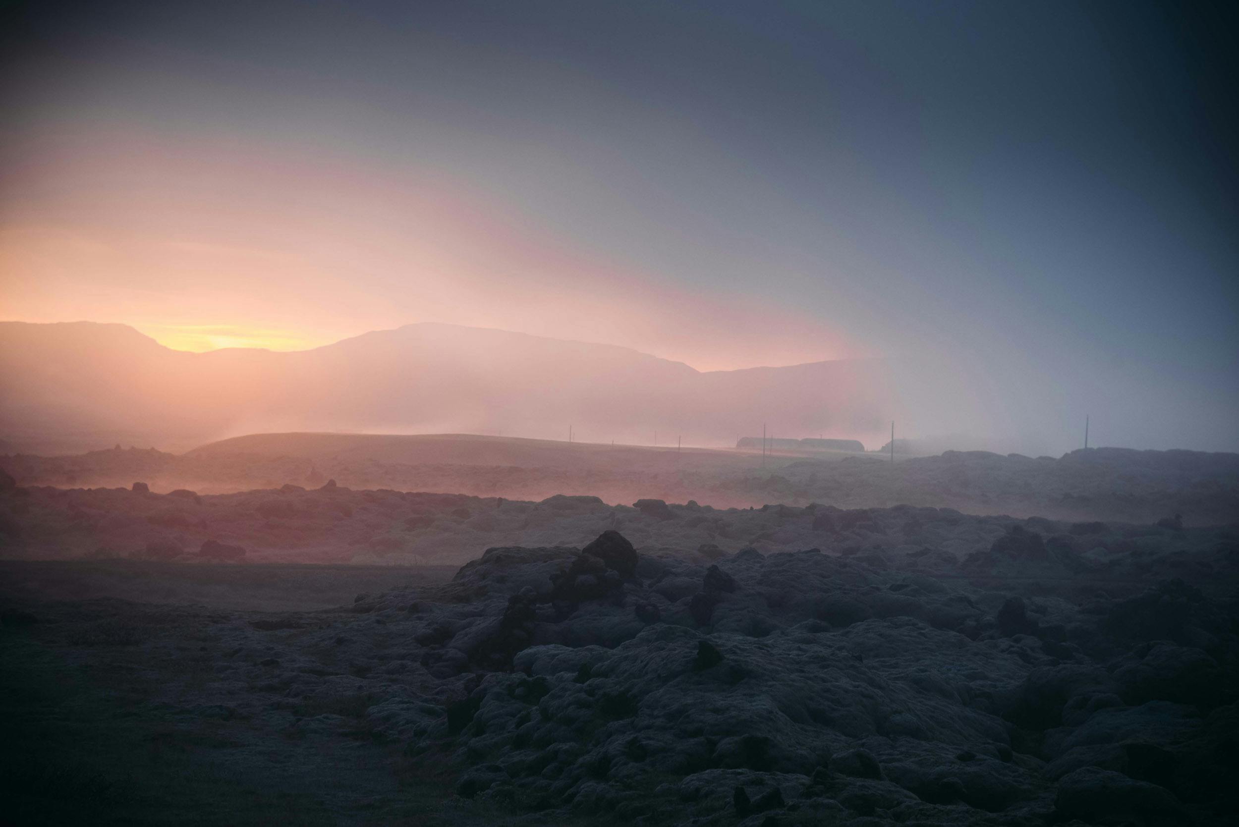 Nebel, Landschaft, Island