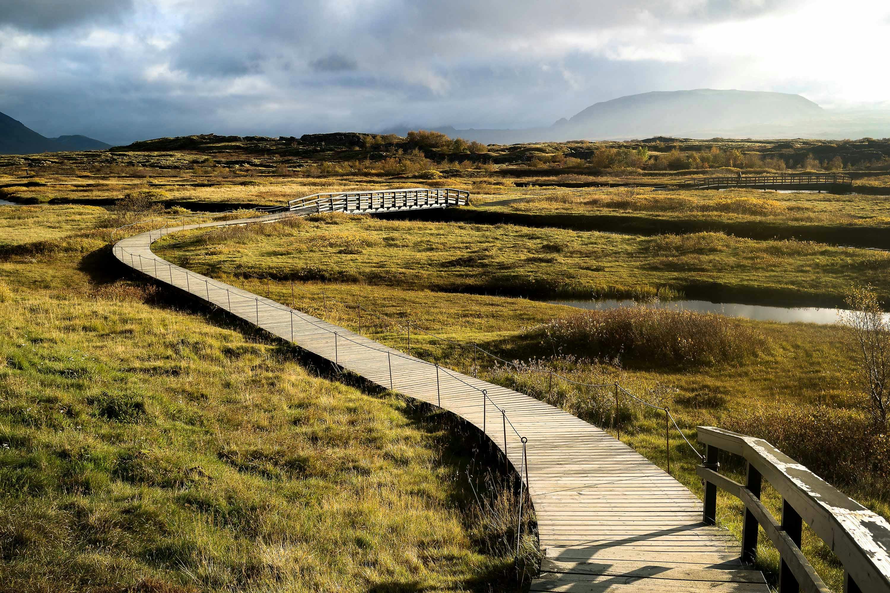 Bohlenweg, Thingvellir, Island