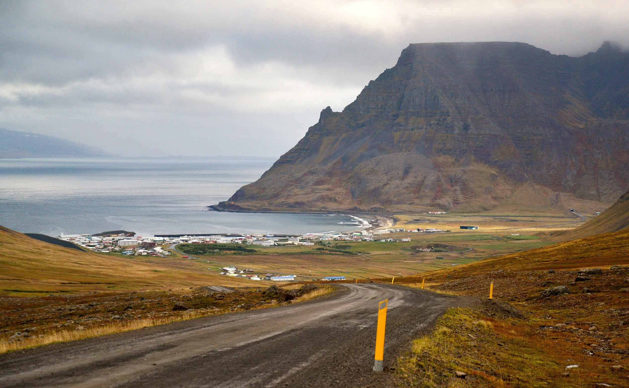 Piste, Fjordblick, Bolungarvík, Westfjorde, Island