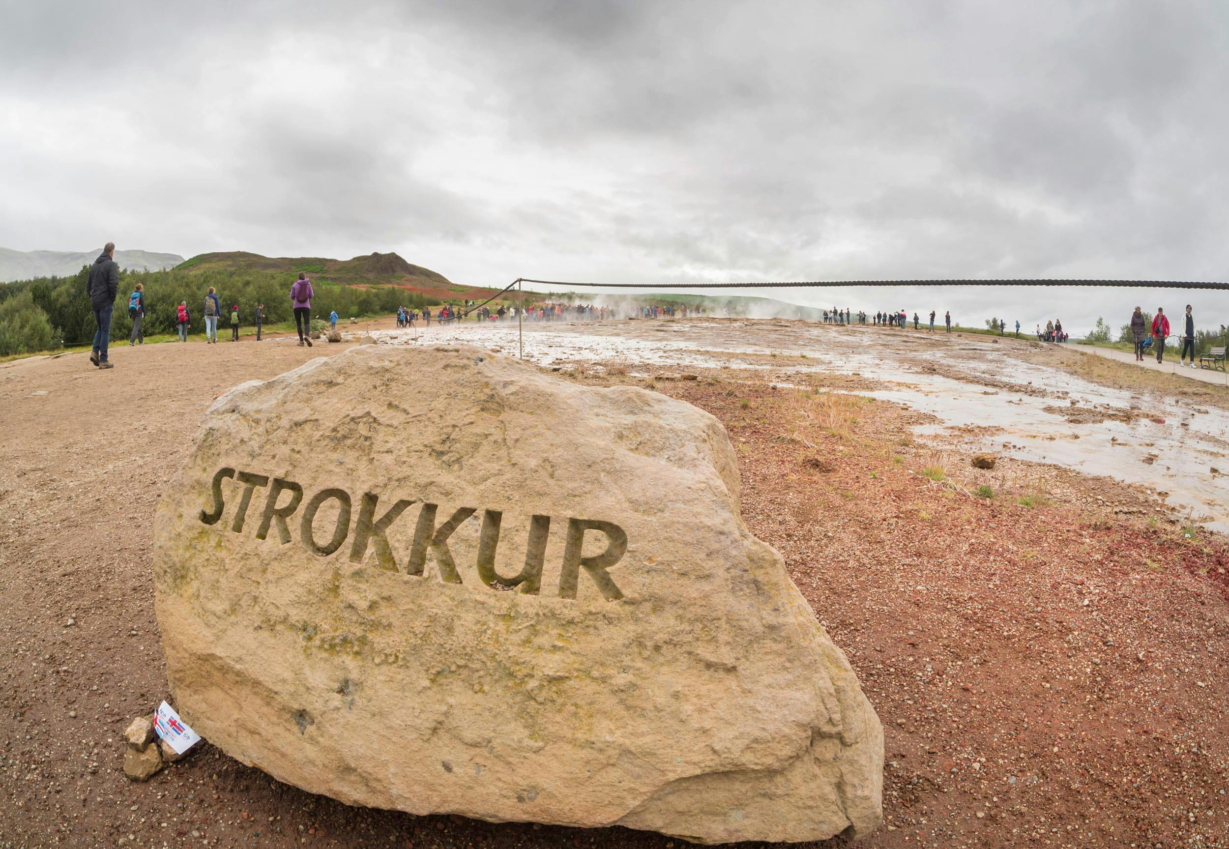 Stein, Gravur, Strokkur, Island