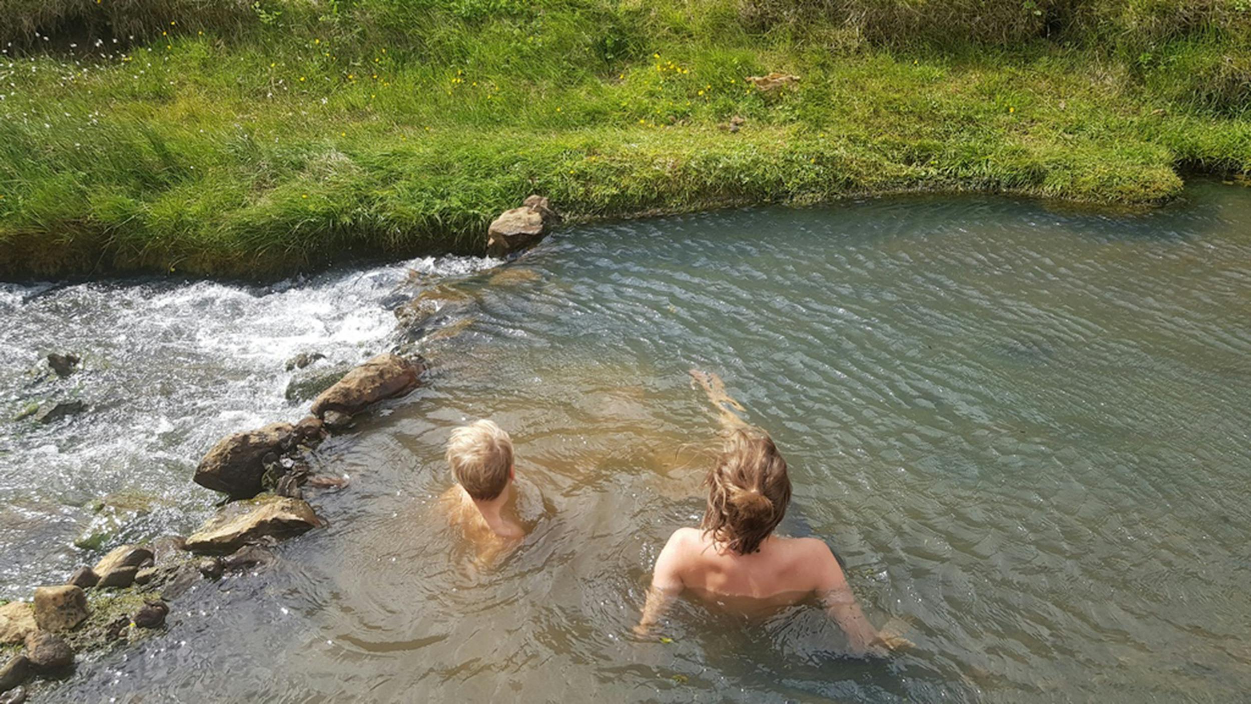 Heiße Quelle, baden, Island, 