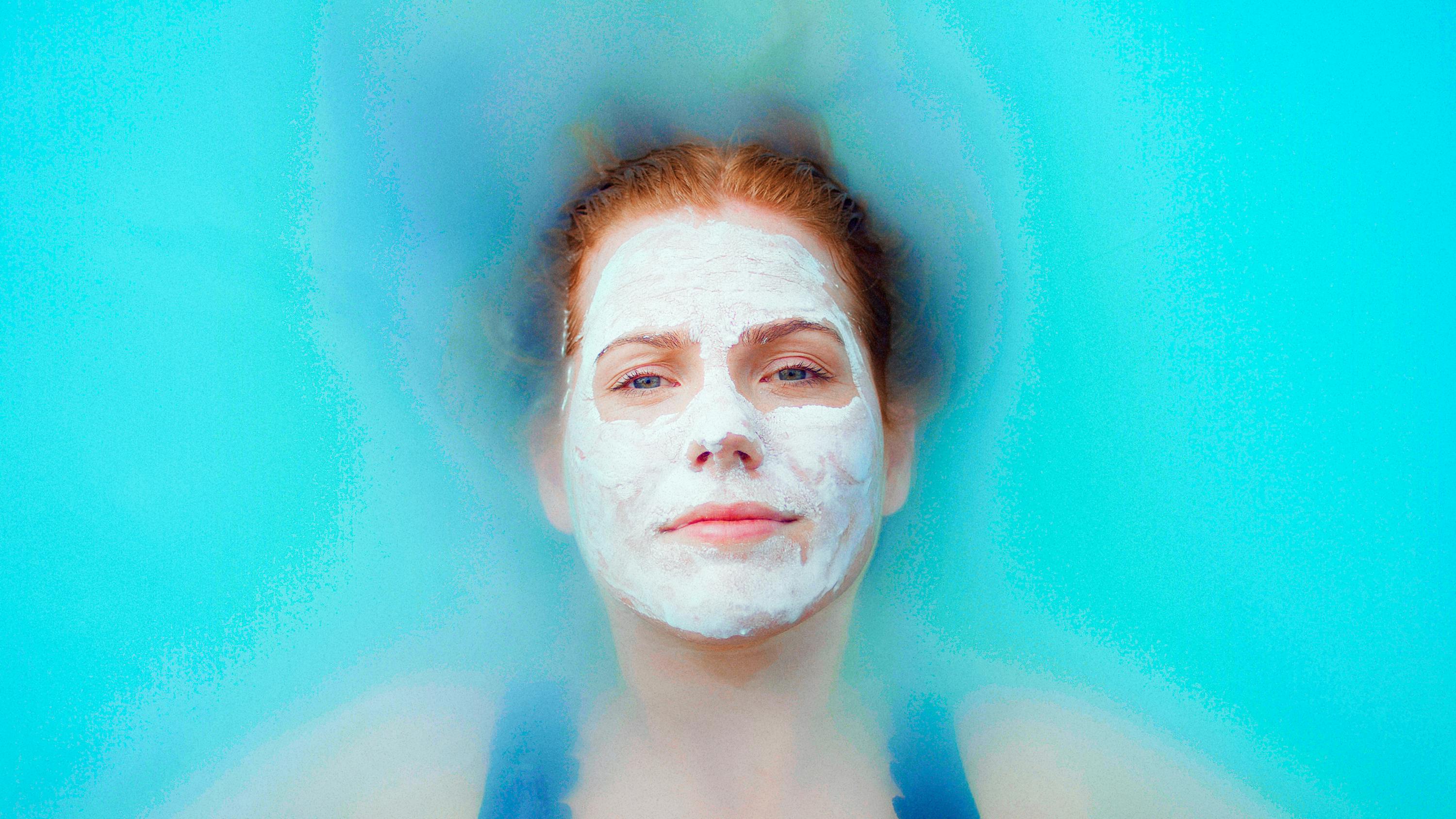 Frau, baden, Wasser, Blaue Lagune, Island