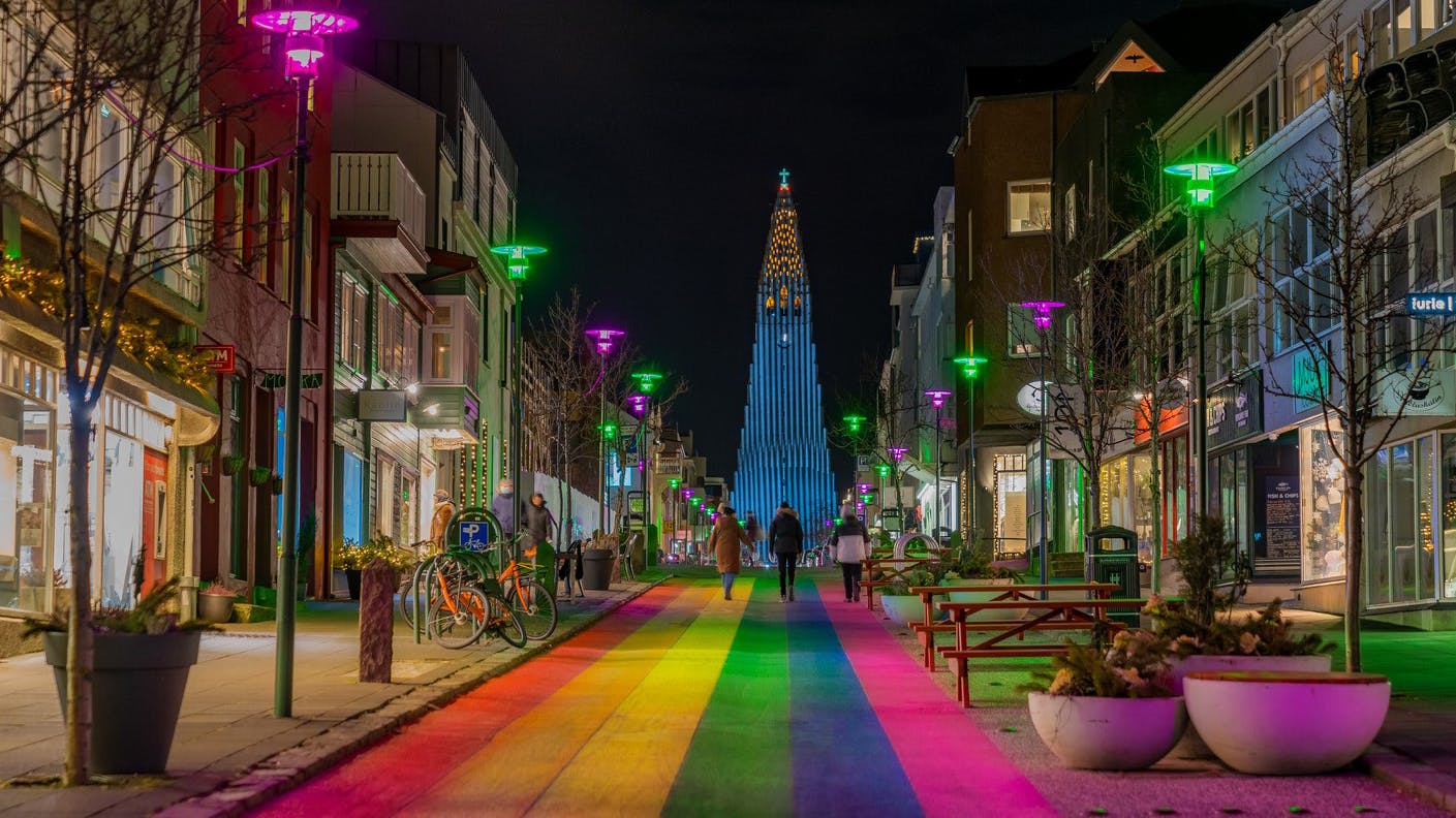 Bemalte Strasse, Hallgrimskirkja, Reykjavik