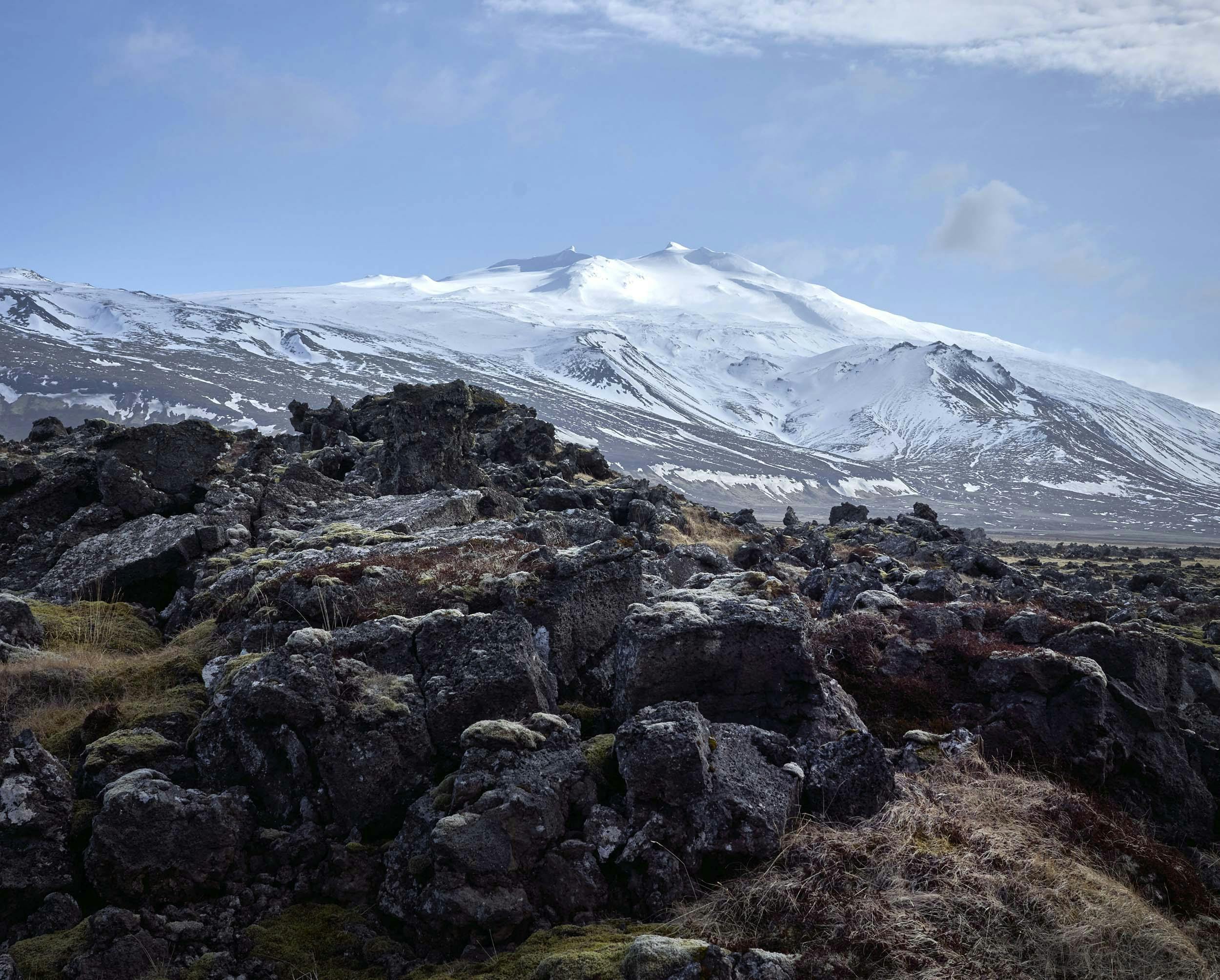 Gletscher, Vulkan, Lavafeld, Snaefellsjökull, Island