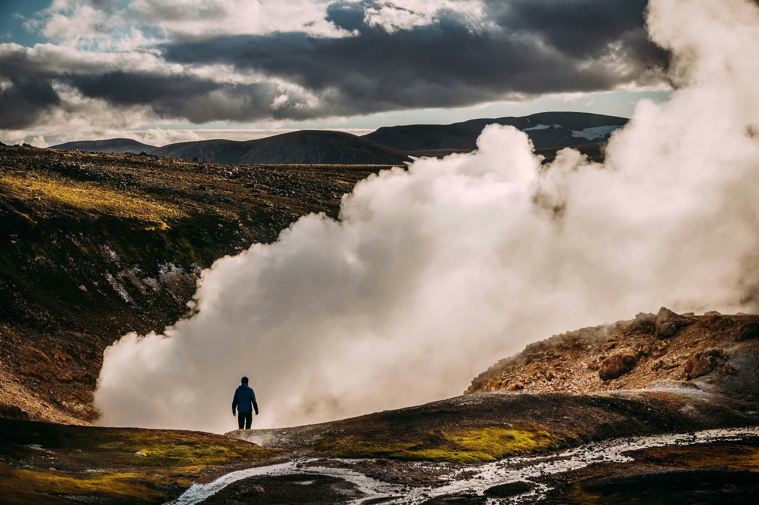 Dampffumarole, Mensch, Island