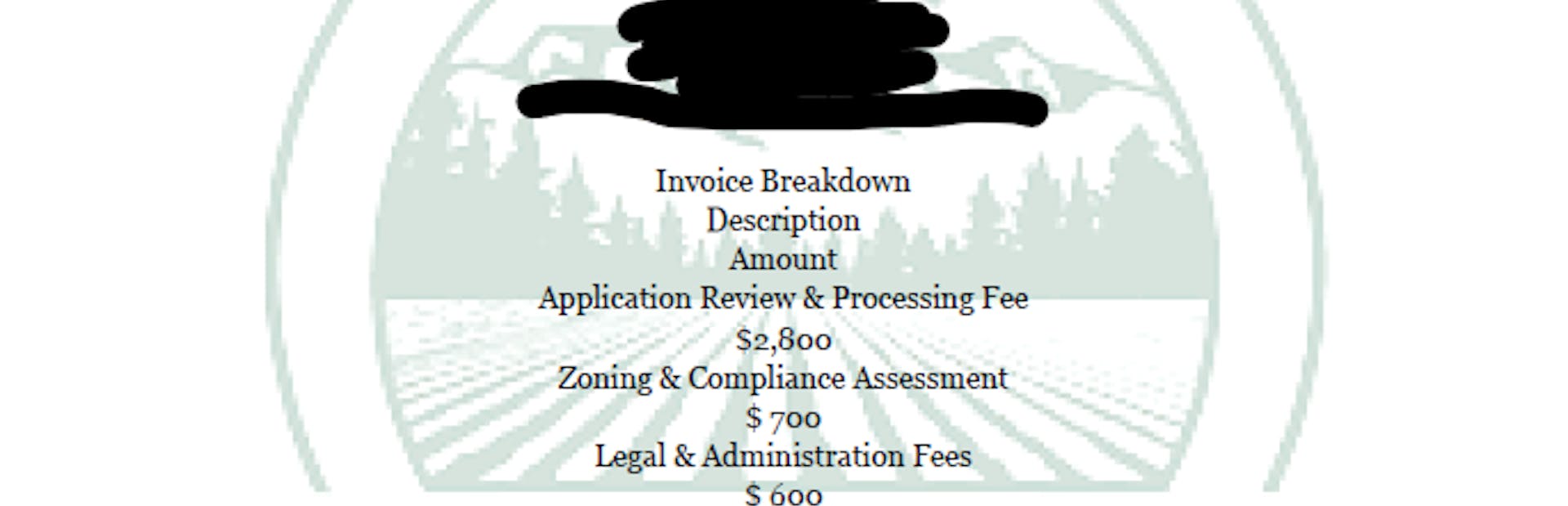 Scam Invoice Example