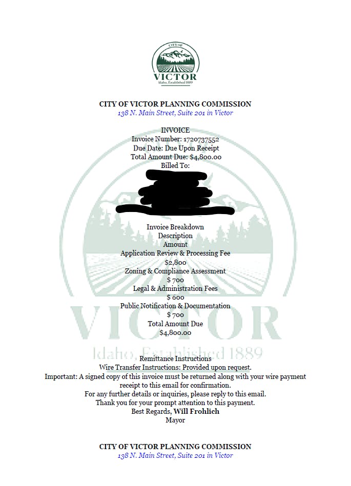 Scam Invoice Example