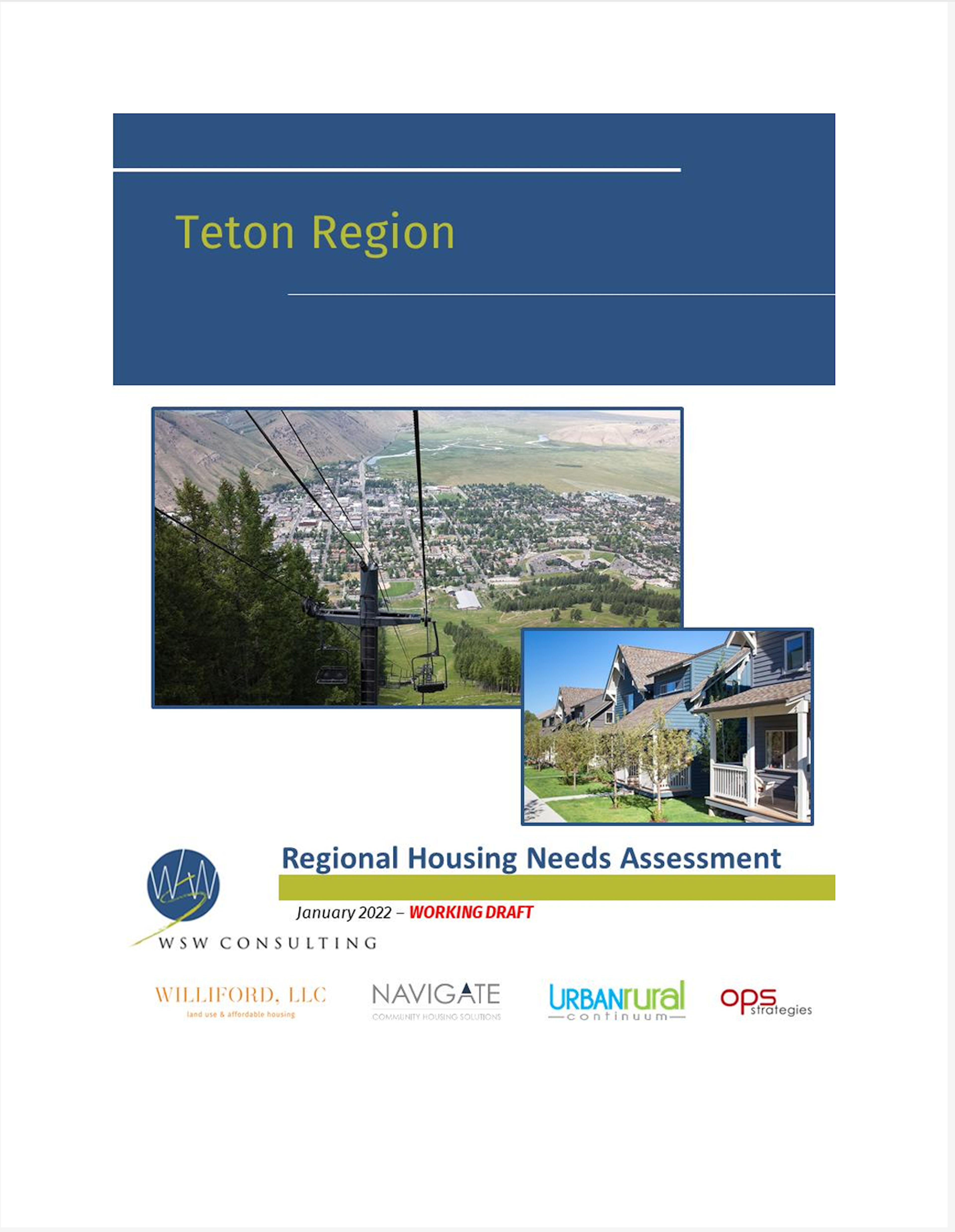 2022 Teton Regional Housing Needs Assessment Cover Image