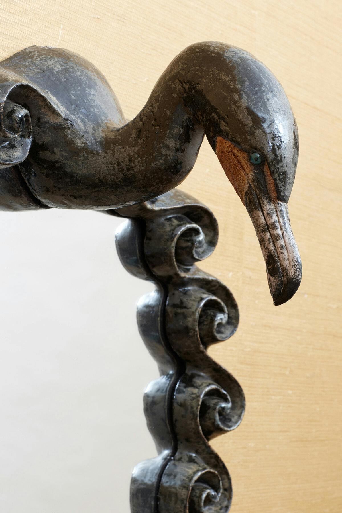 Cormorant Mirror closeup on head