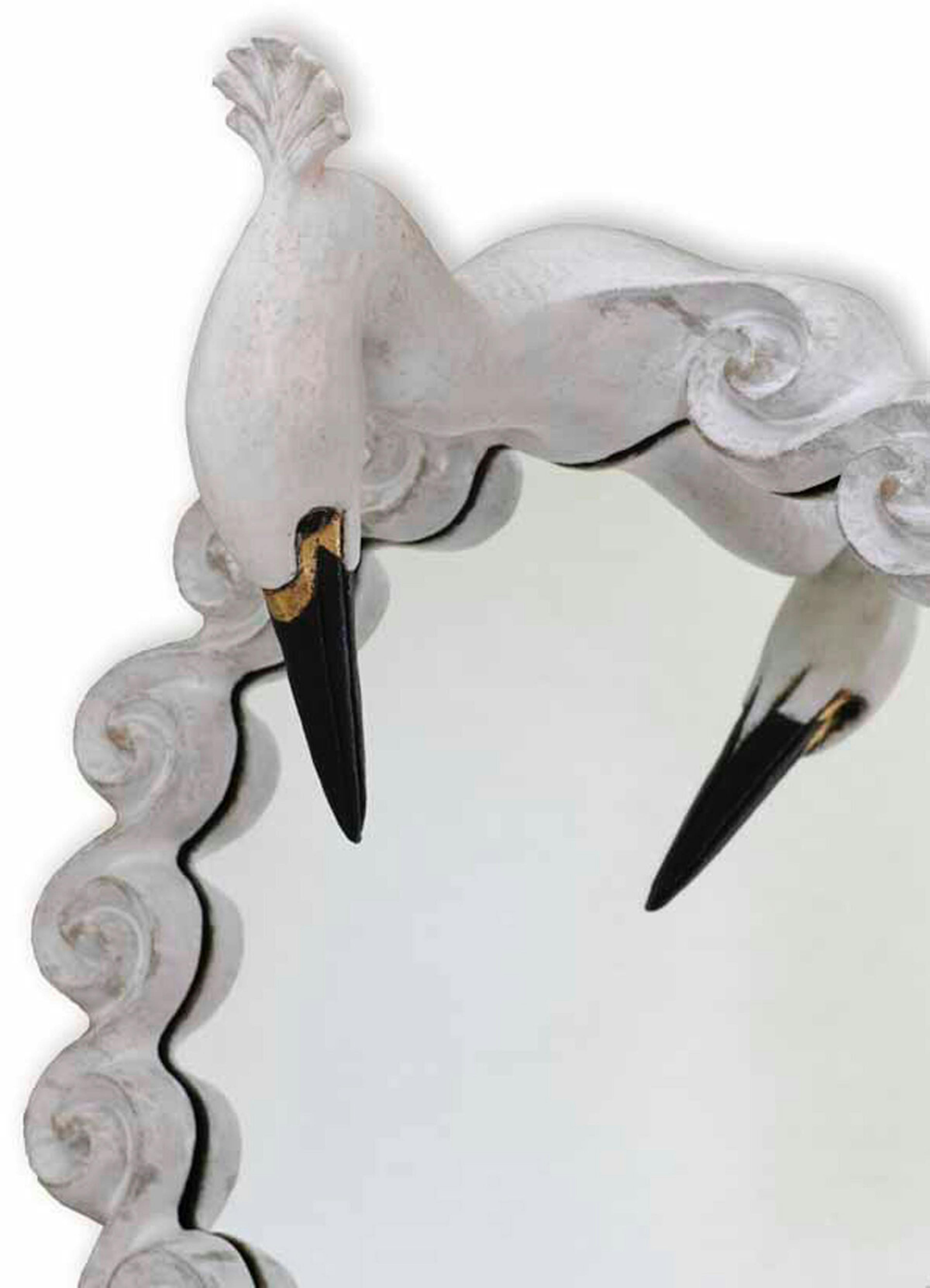 Egret Mirror closeup on head