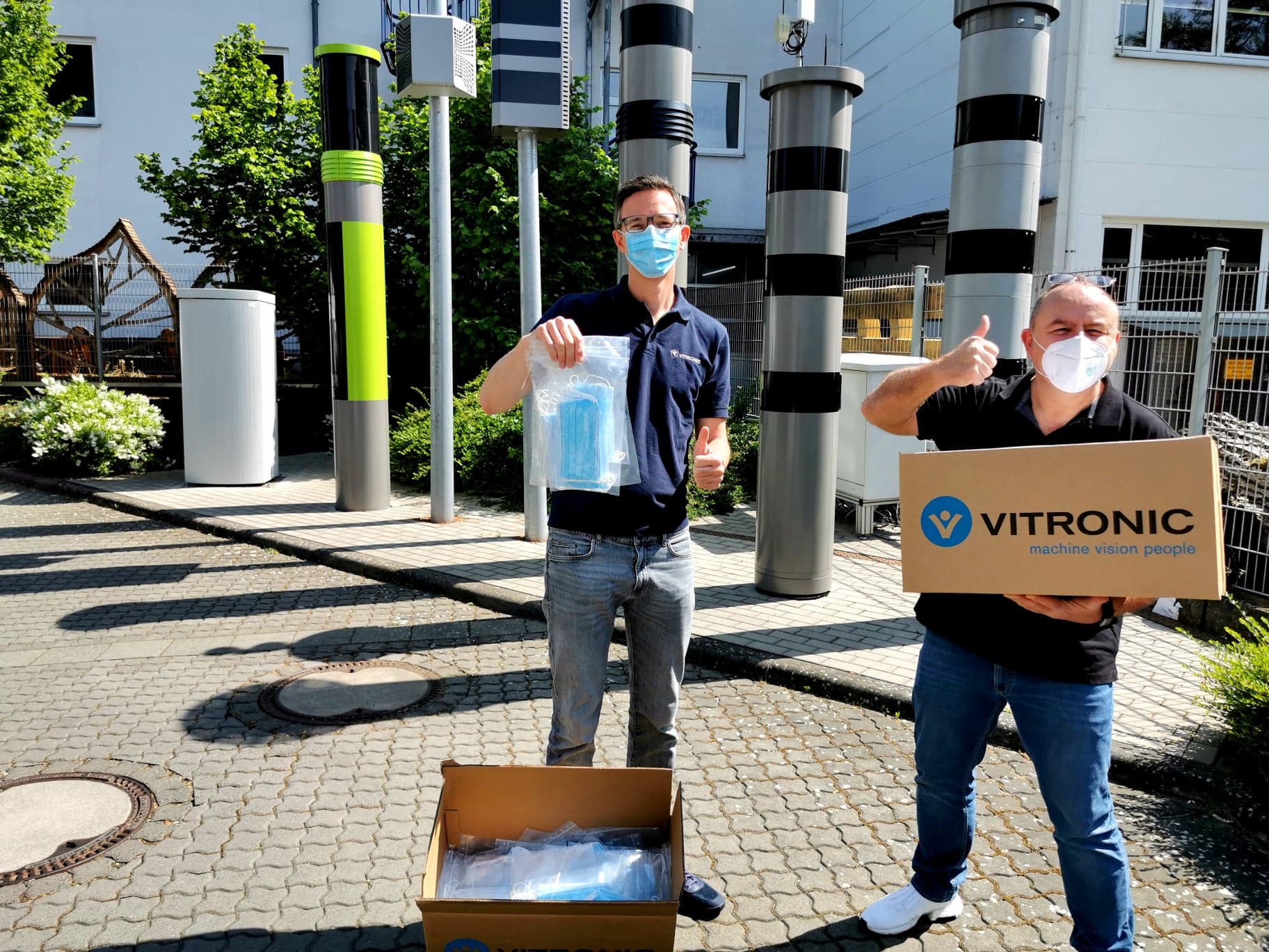 VITRONIC organizes mouth and nose masks for social institutions in Wiesbaden