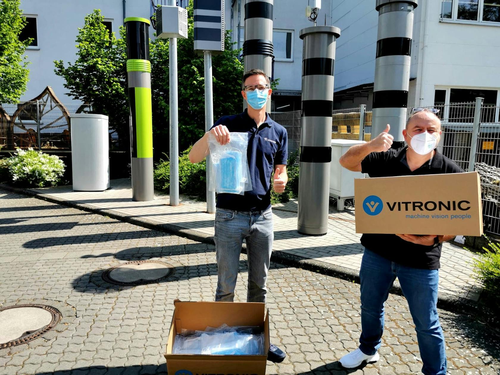 VITRONIC distribuye mascarillas faciales a instituciones sociales de Wiesbaden