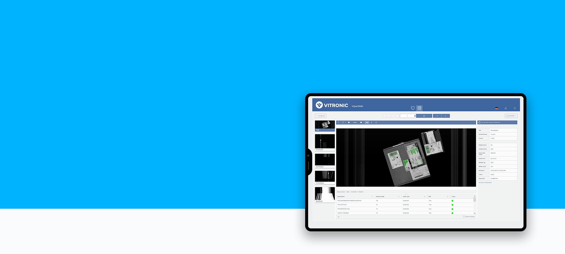 Parcel logistics and distribution: analysing and archiving consignment data with software from VITRONIC.