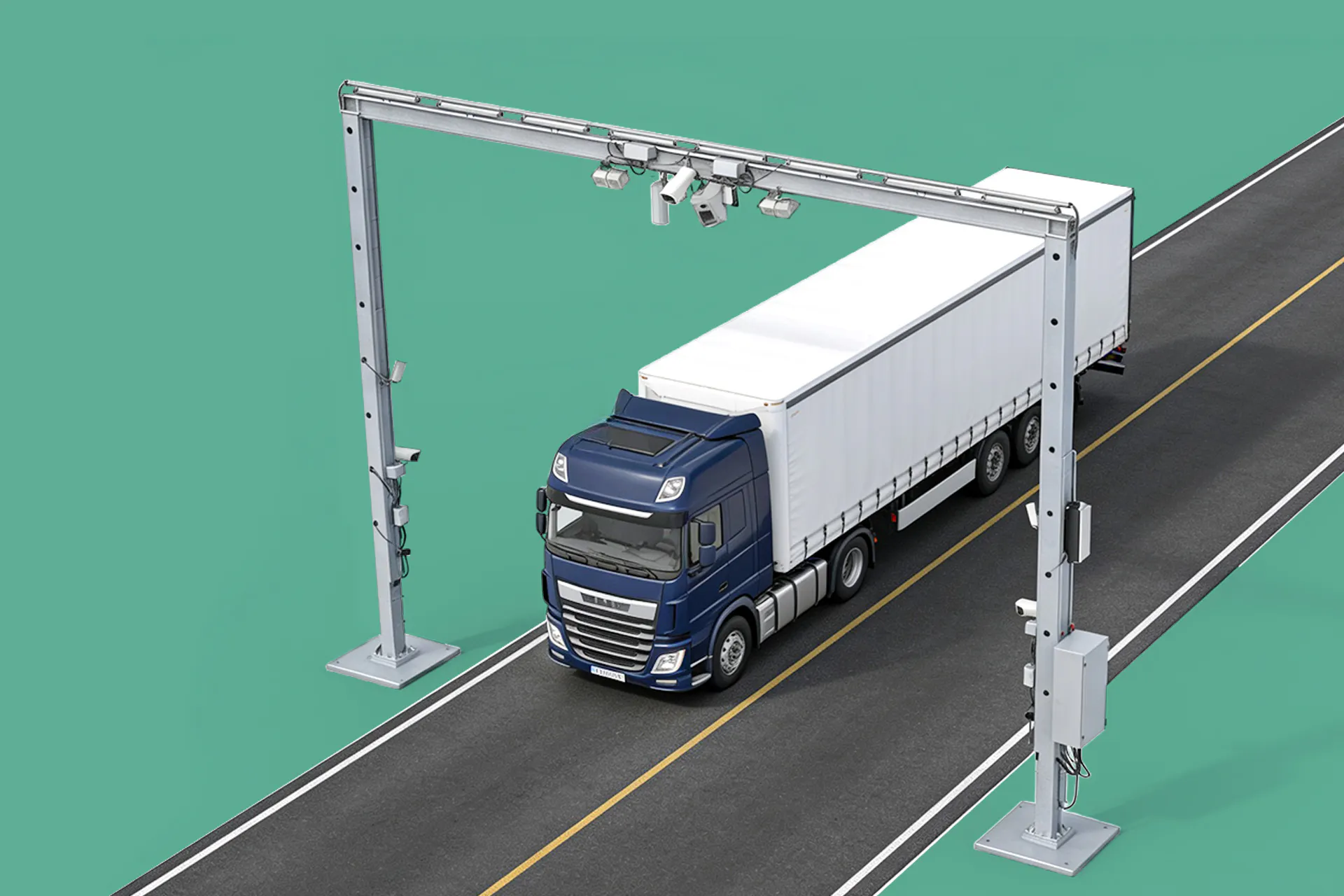 Truck-OCR von VITRONIC Roadgate zur automatischen Identifikation eines durchfahrenden LKW