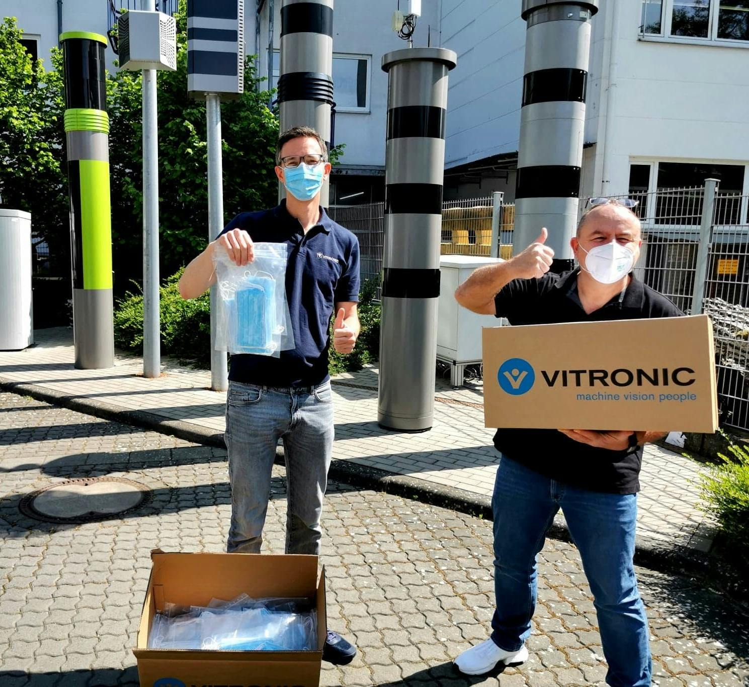 VITRONIC organisiert Mund-Nasen-Masken für soziale Einrichtungen in Wiesbaden
