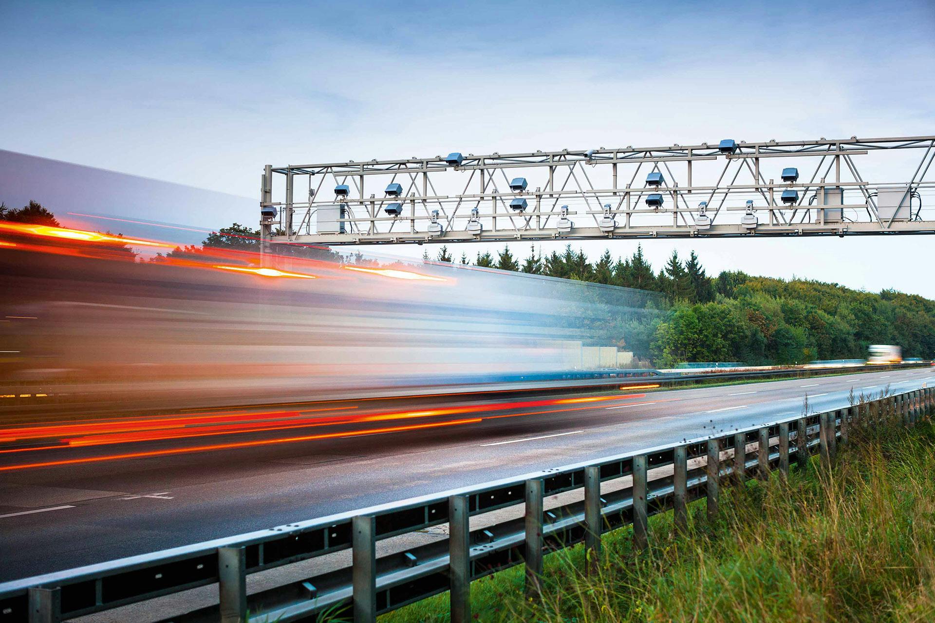 Toll gantry for distance-based road charging and enforcement												