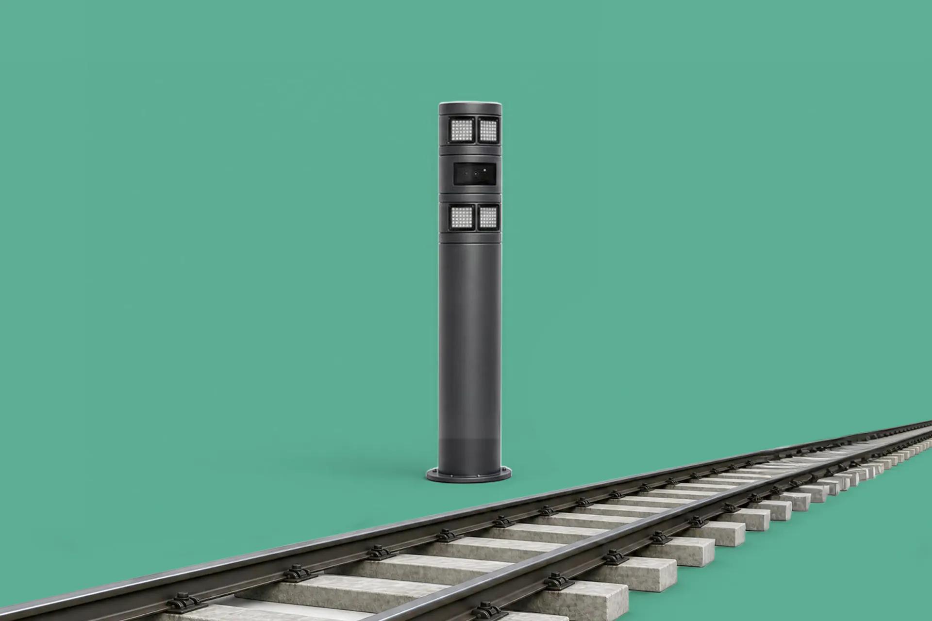 VITRONIC Railgate mit Rail-OCR zur automatischen Zugerfassung auf Güterverkehrsgleisen