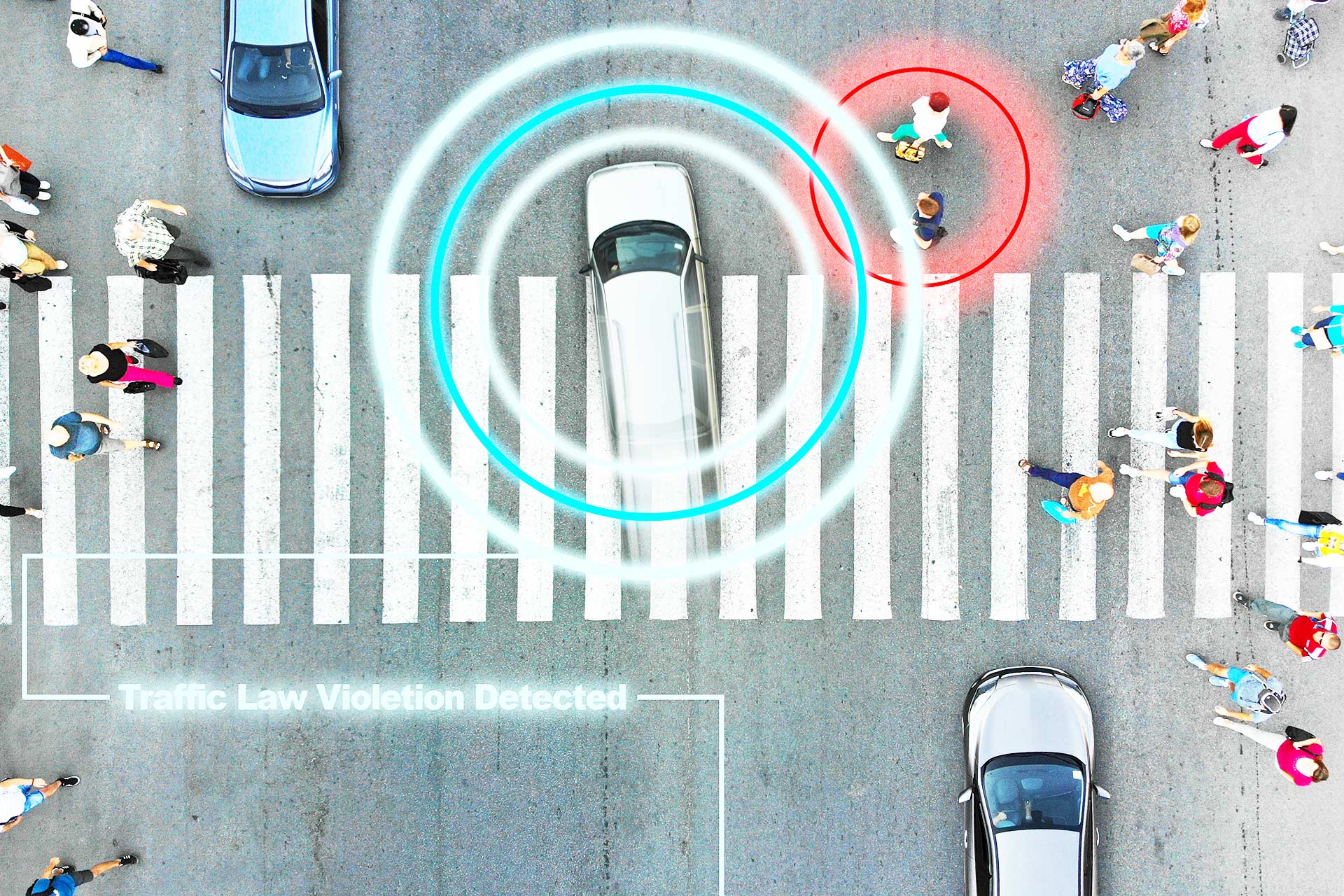 Combined traffic monitoring of various traffic violations with the help of AI