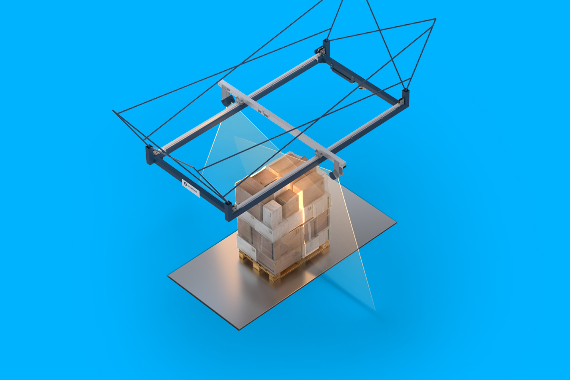 VIPAC STATIC PALETTS MOVABLE von VITRONIC für die effiziente automatische Palettenvermessung