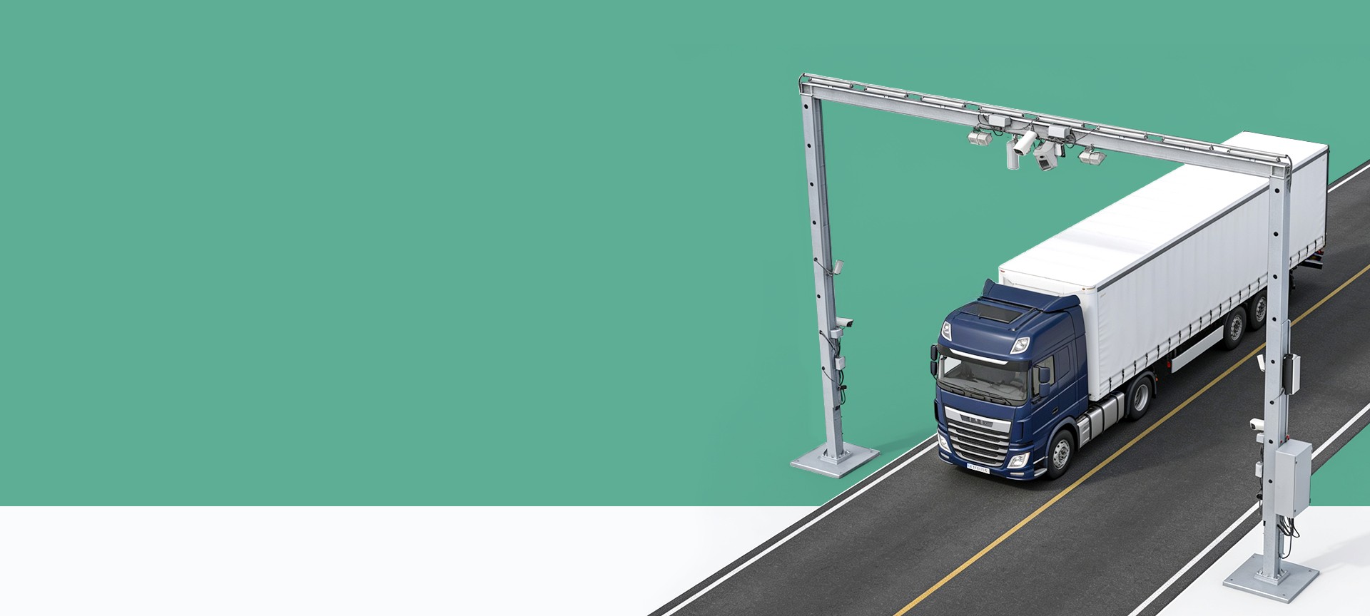 Truck-OCR von VITRONIC Roadgate zur automatischen Identifikation eines durchfahrenden LKW