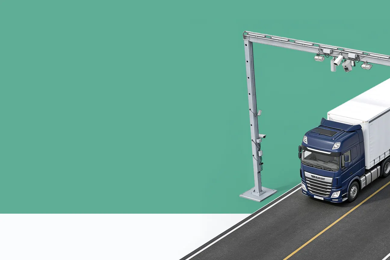 Truck-OCR von VITRONIC Roadgate zur automatischen Identifikation eines durchfahrenden LKW