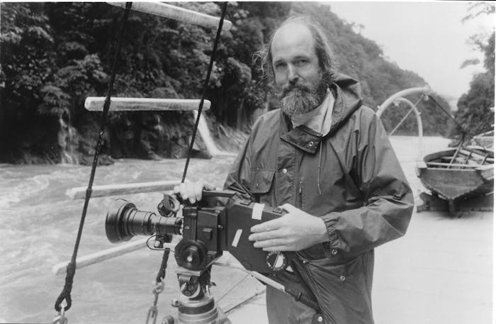 Man holding film camera