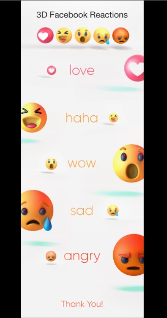 3D Facebook Reactions