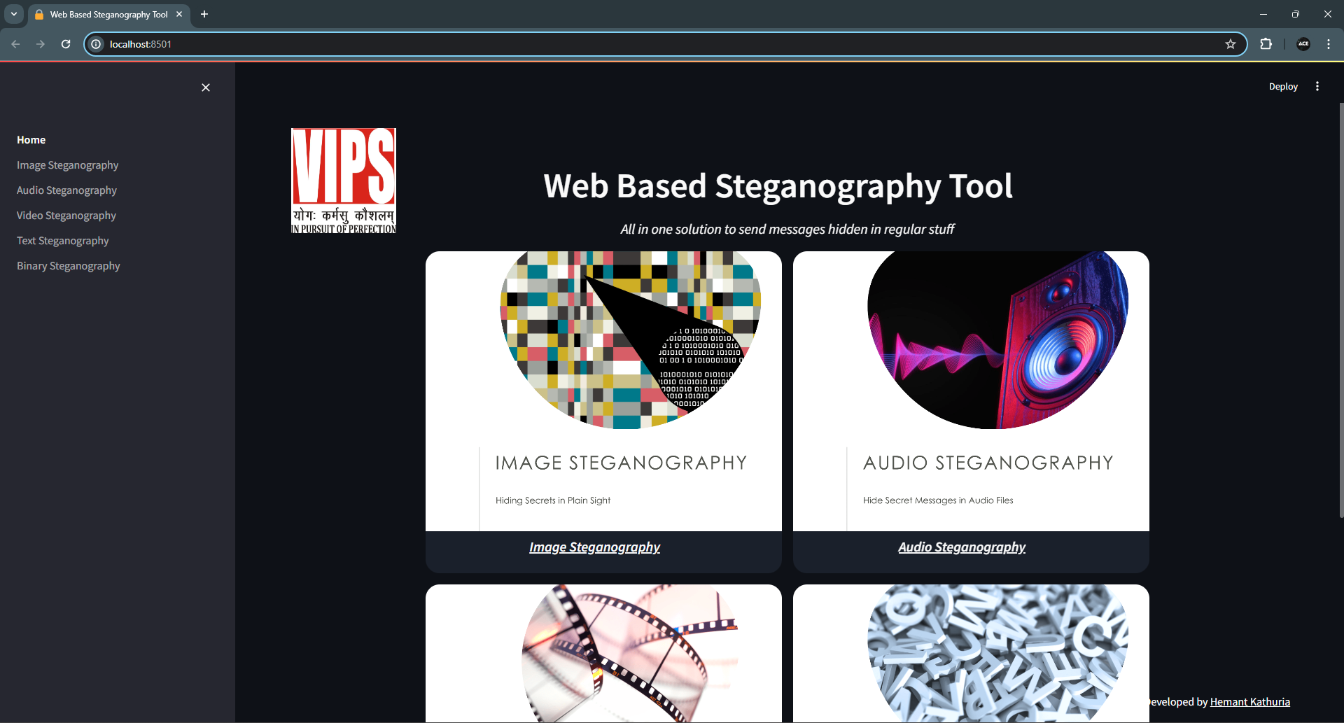 Web Based Steganography Tool