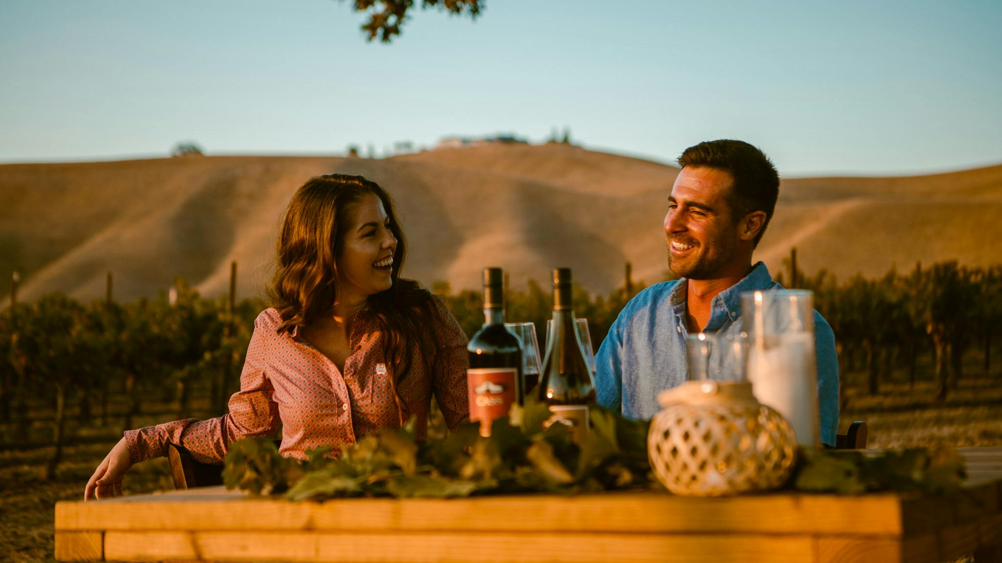 Couple Drinking Wine at Vinyards 