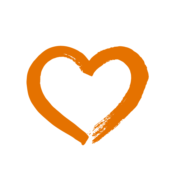 Orange heart – an illustration of an orange heart